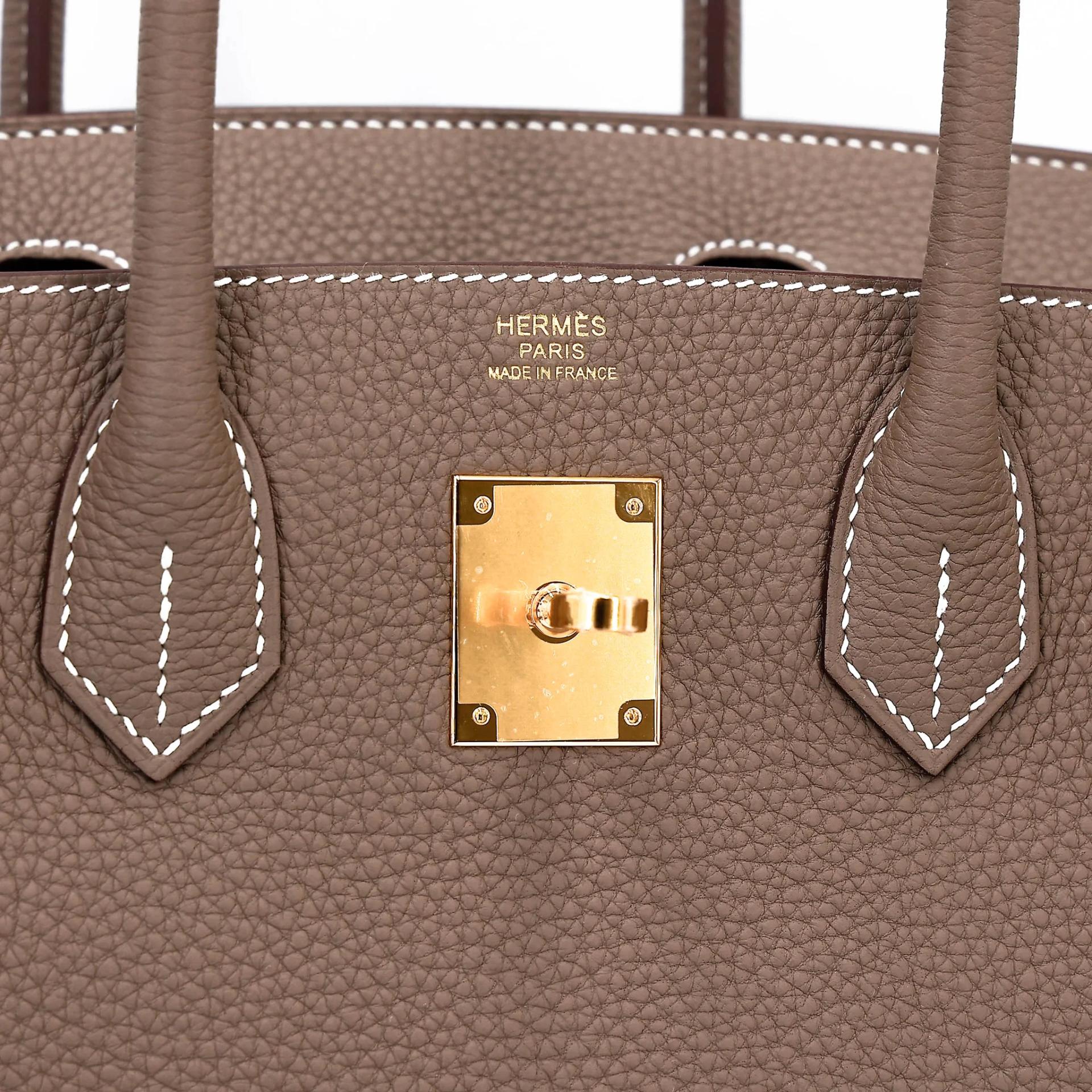 Brand New ( Rank N ) HERMÈS Birkin 30 Etoupe (18) Togo Gold hardware G (2026) - 10