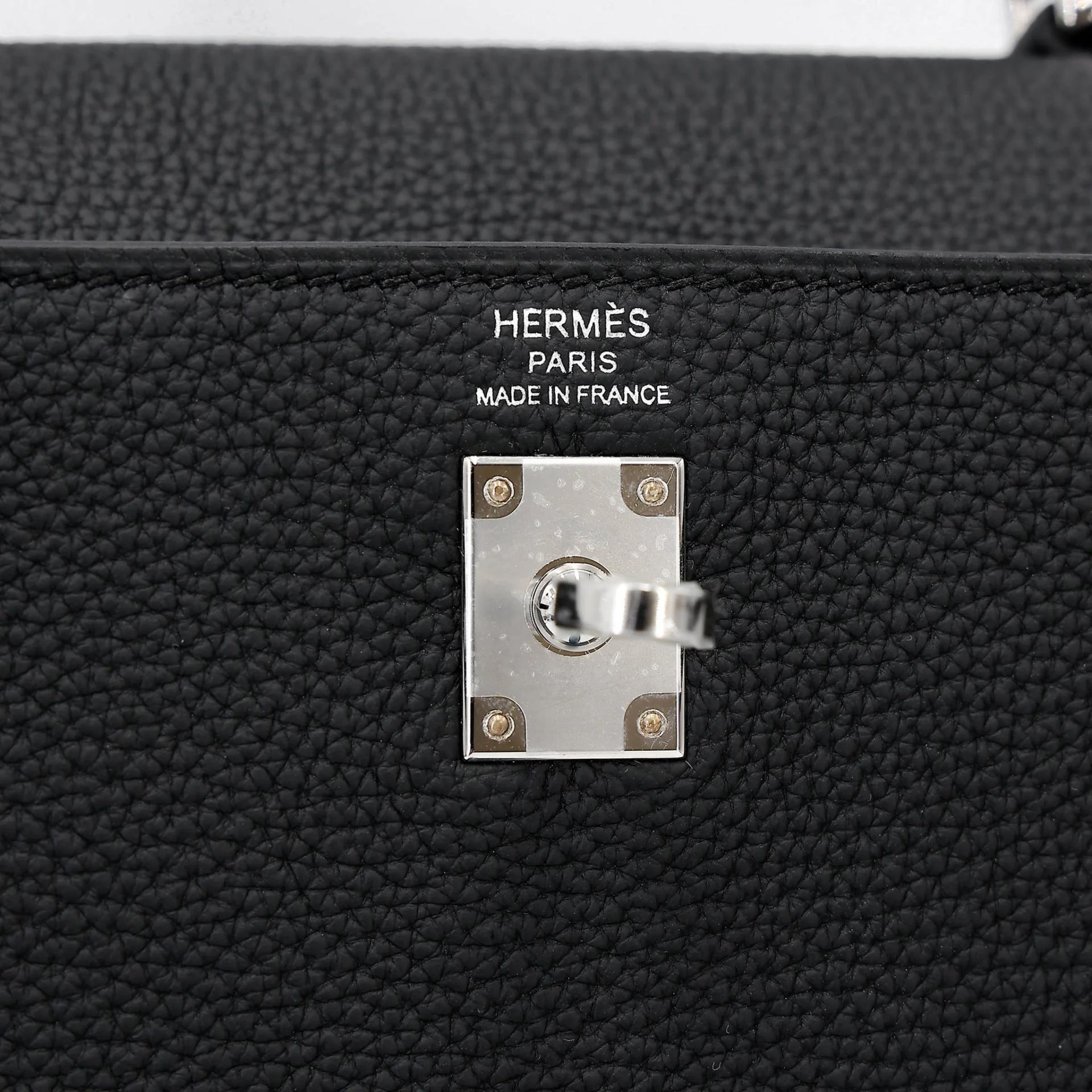 Brand New ( Rank N ) HERMÈS Kelly 25 Noir (89) Togo Palladium hardware G (2026) - 13