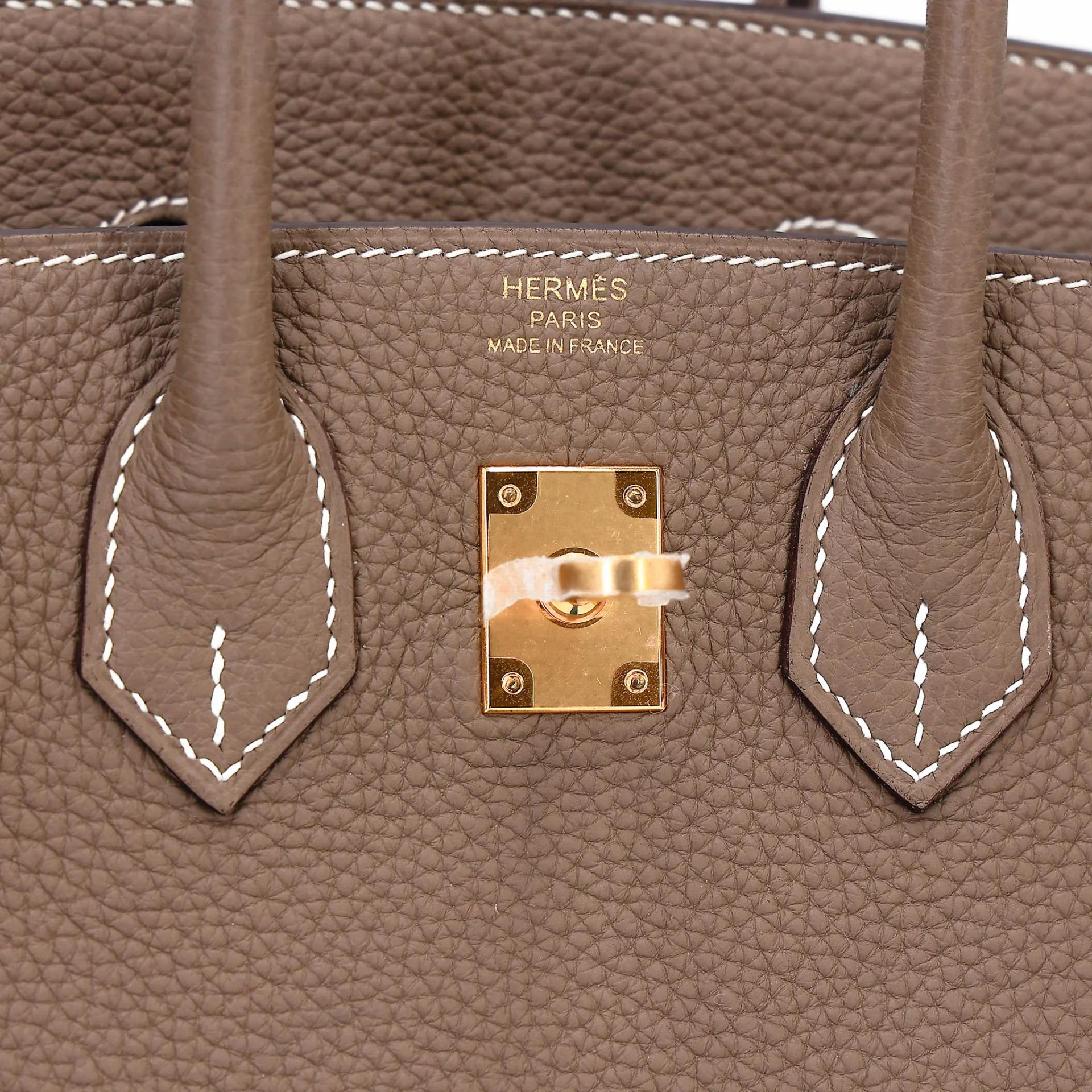 ランク NS 未使用品 HERMÈS エルメス バーキン25 エトゥープ (18) トゴ ゴールド金具 C刻印 (2018) - 10