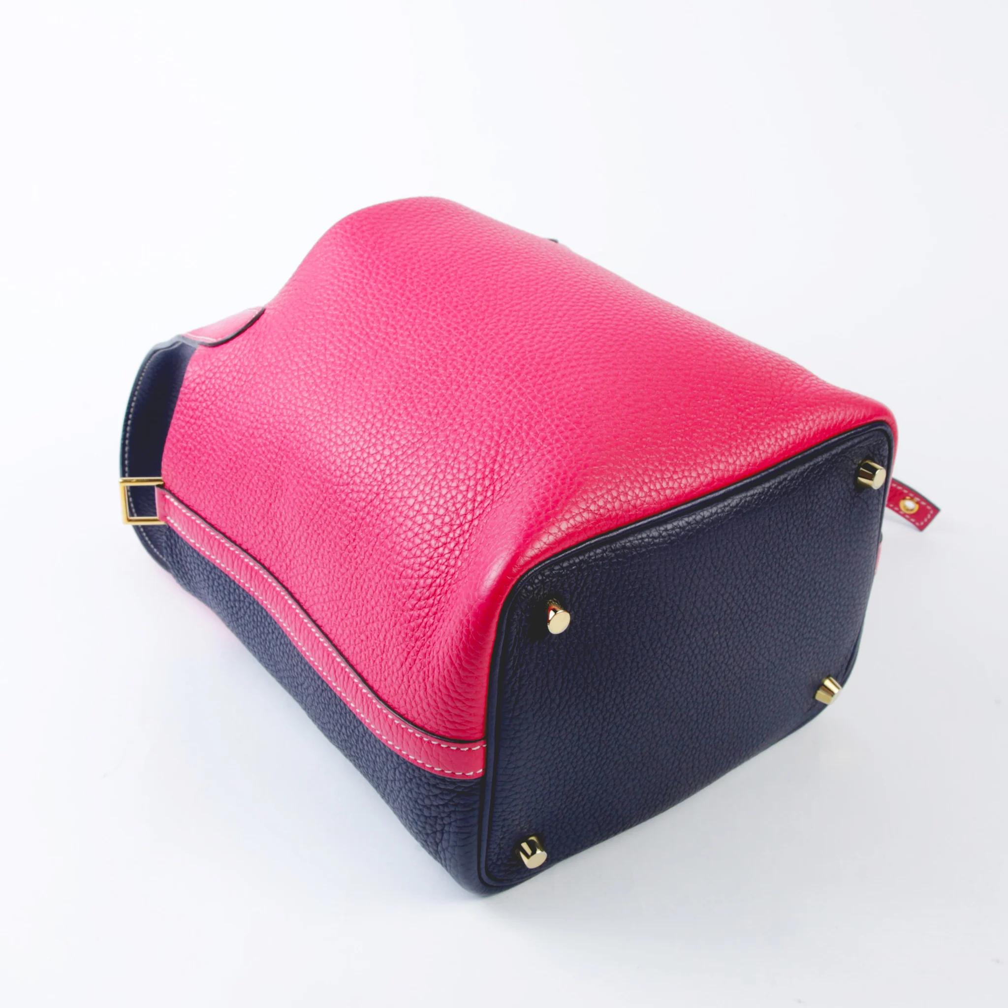 ランク A HERMÈS エルメス ピコタンロックPM カザック ブルーニュイ (2Z) ローズエクストリーム (I6) トリヨン ゴールド金具 Y刻印 (2020) - 6