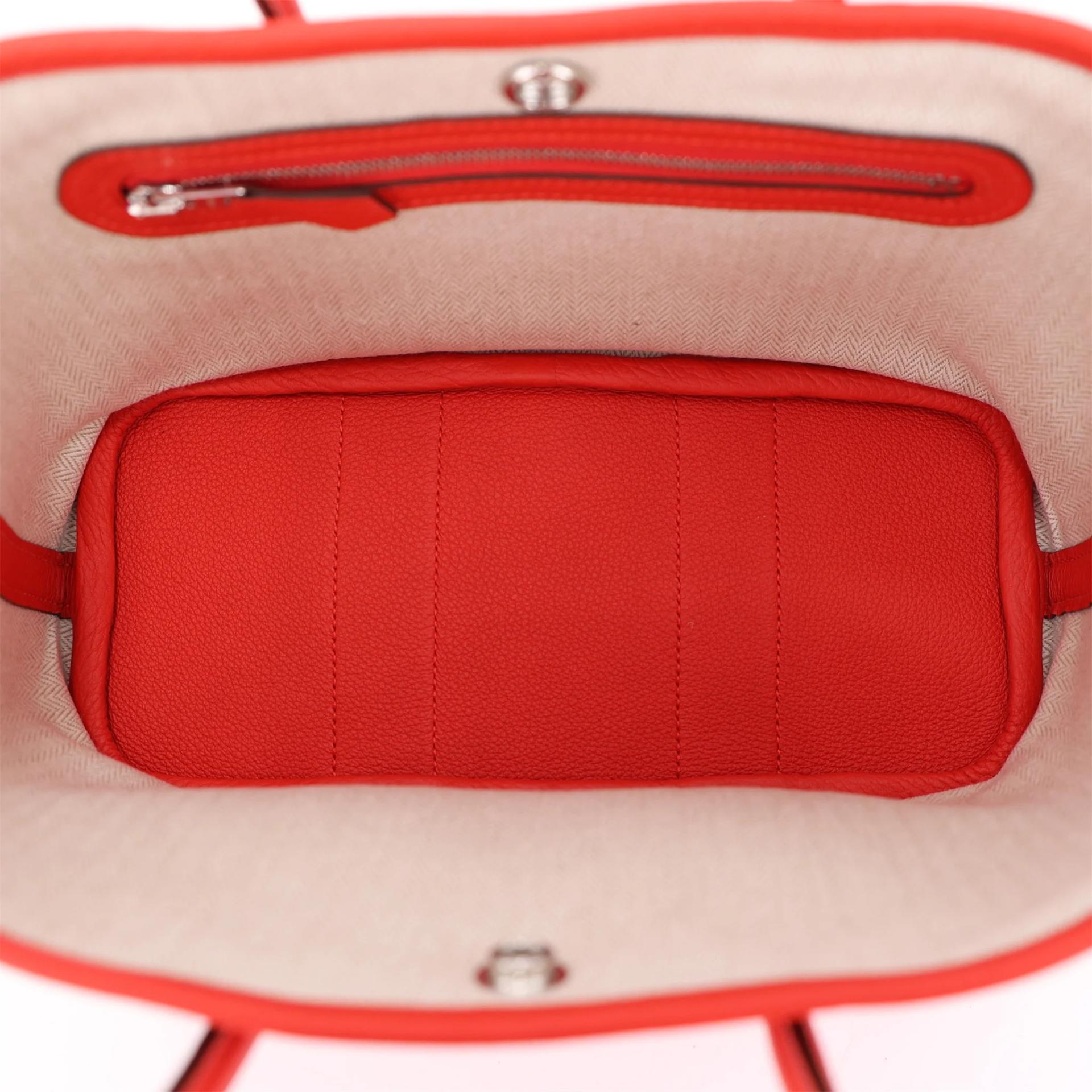 Brand New ( Rank N ) HERMÈS Neo Garden Party 23 Rouge de Coeur (S3) Togo Palladium hardware G (2026) - 14