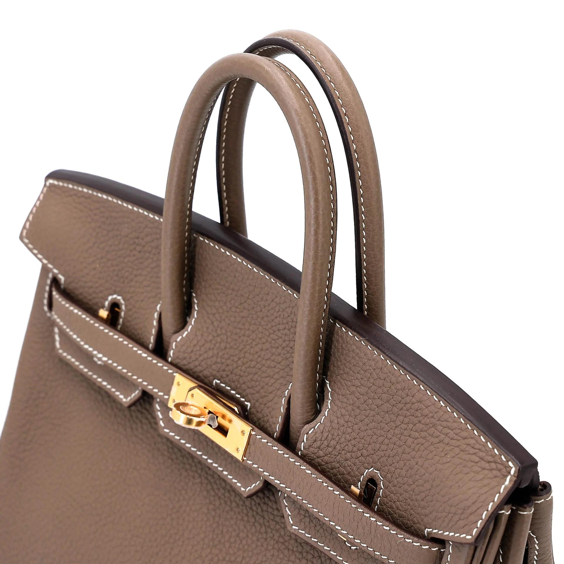 ランク NS 未使用品 HERMÈS エルメス バーキン25 エトゥープ (18) トゴ ゴールド金具 C刻印 (2018) - 3