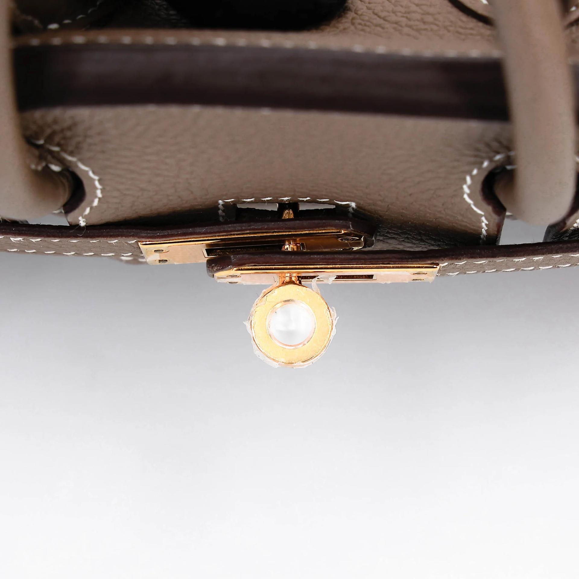 ランク NS 未使用品 HERMÈS エルメス バーキン25 エトゥープ (18) トゴ ゴールド金具 C刻印 (2018) - 9