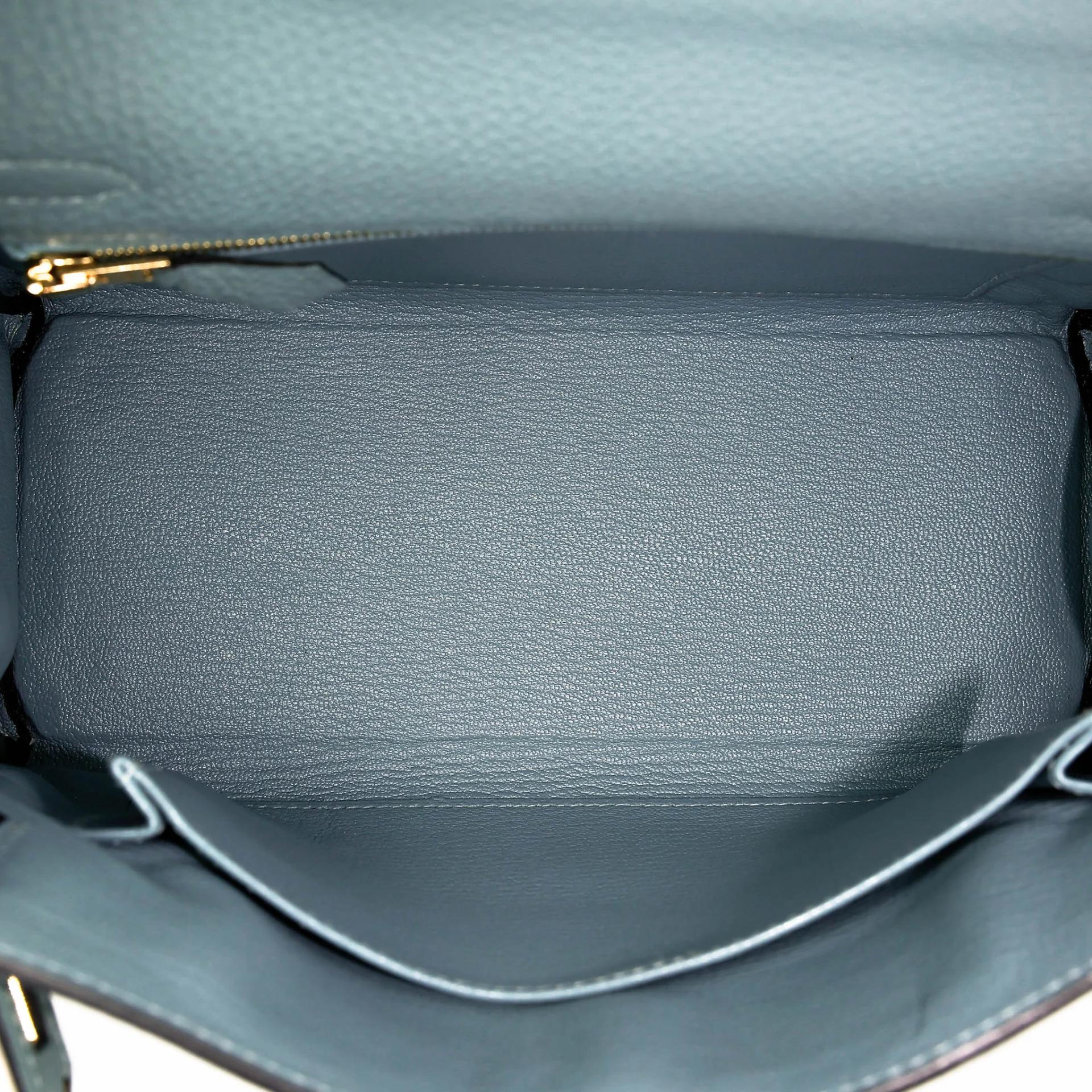 Excellent ( Rank SA ) HERMÈS Kelly 25 Ciel (7G) Togo Gold hardware Y (2020) - 19
