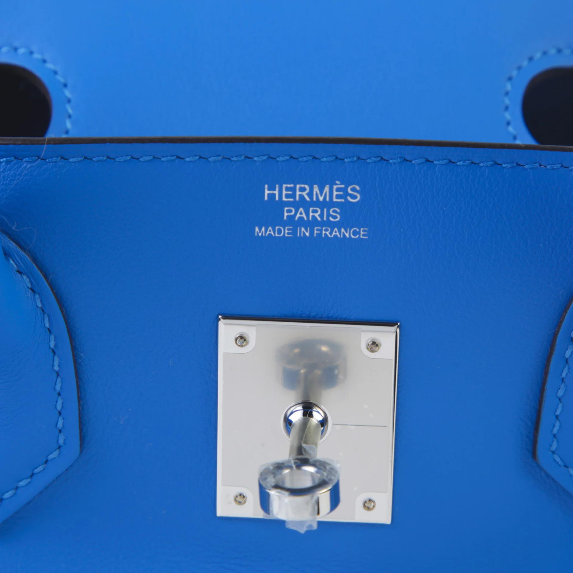 全新 HERMÈS 愛馬仕 限量收藏款 Birkin 30 Colormatic T7 水妖藍 Bleu Hydra Swift牛皮 銀扣 K刻 2025年 - 9