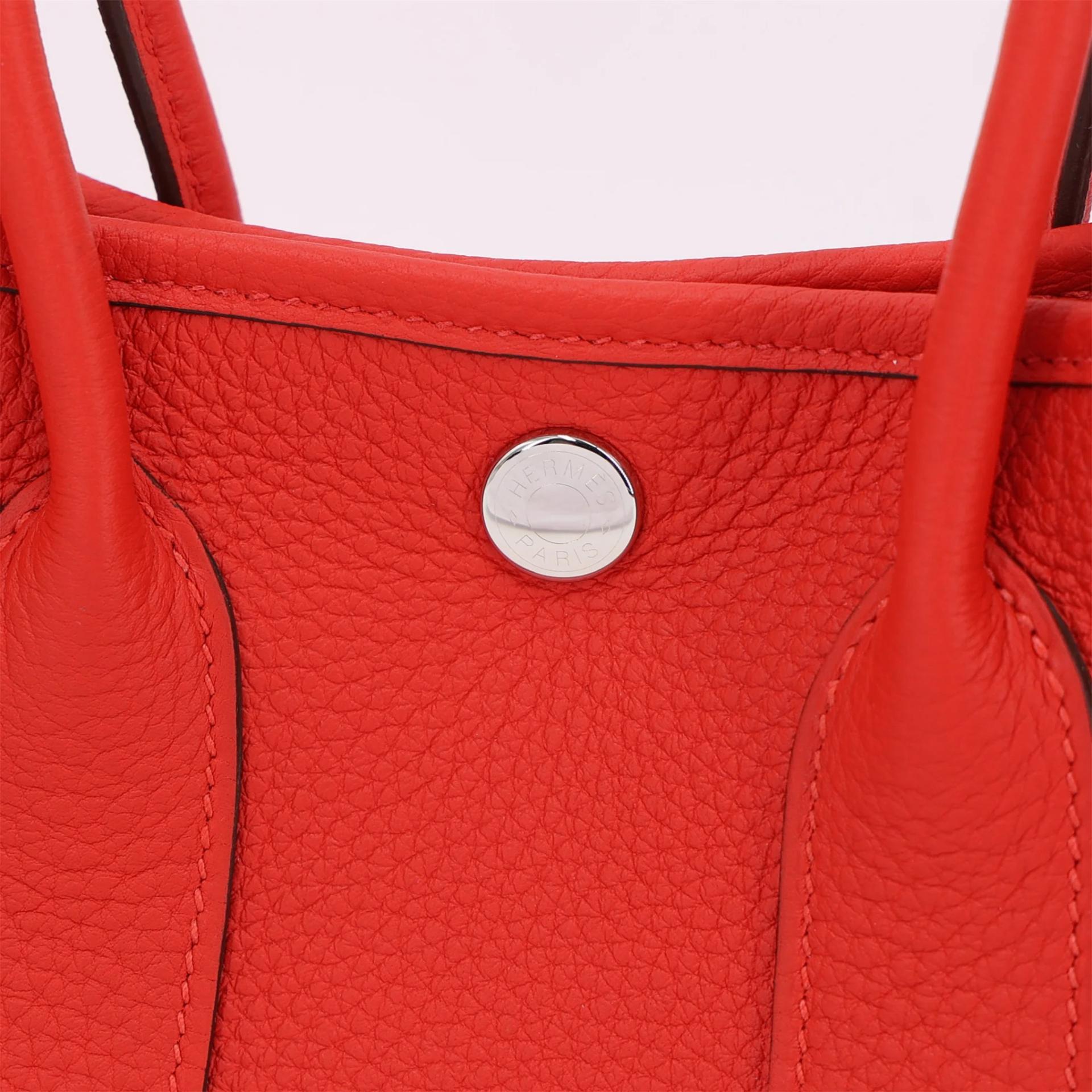Brand New ( Rank N ) HERMÈS Neo Garden Party 23 Rouge de Coeur (S3) Togo Palladium hardware G (2026) - 9