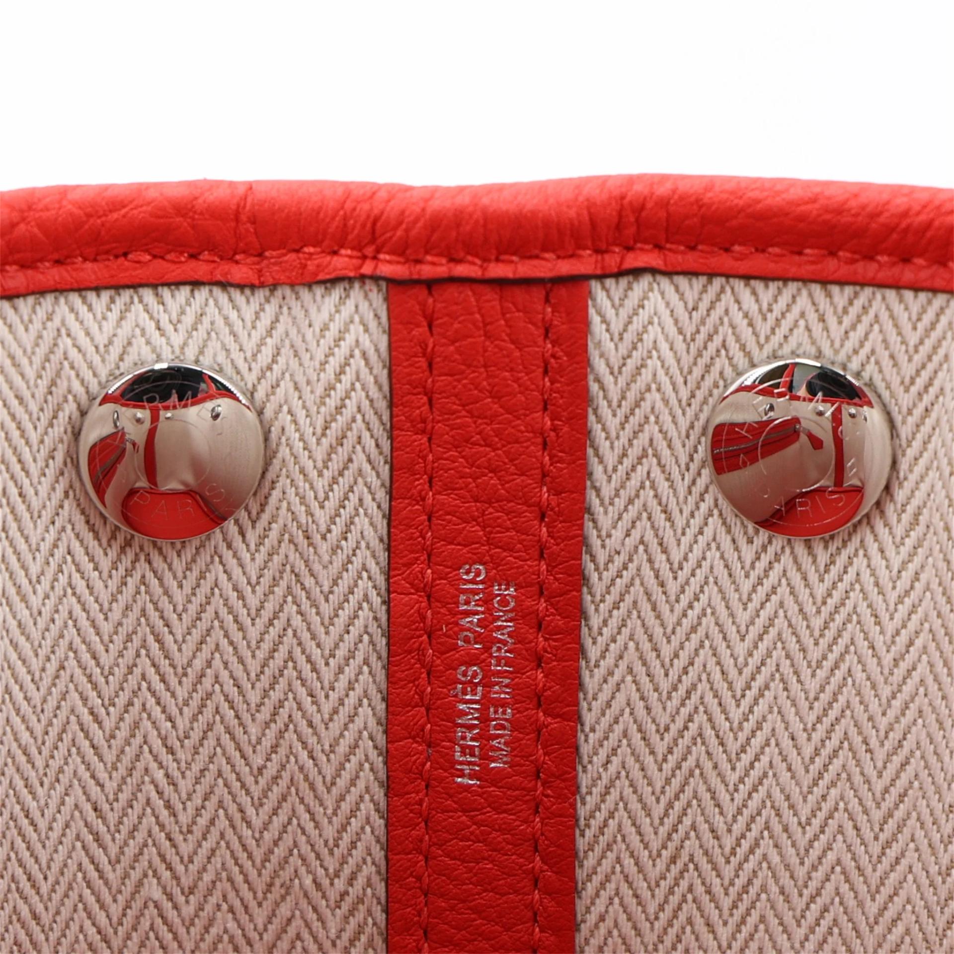 Brand New ( Rank N ) HERMÈS Neo Garden Party 23 Rouge de Coeur (S3) Togo Palladium hardware G (2026) - 12