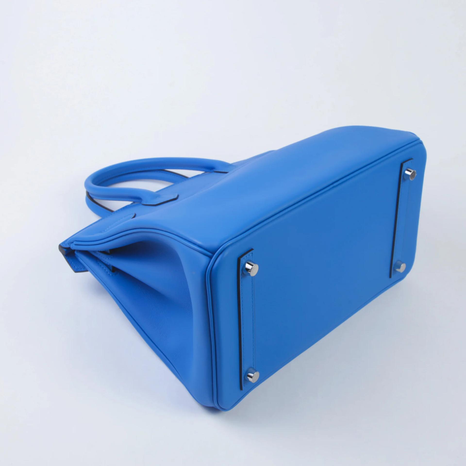 全新 HERMÈS 愛馬仕 限量收藏款 Birkin 30 Colormatic T7 水妖藍 Bleu Hydra Swift牛皮 銀扣 K刻 2025年 - 6