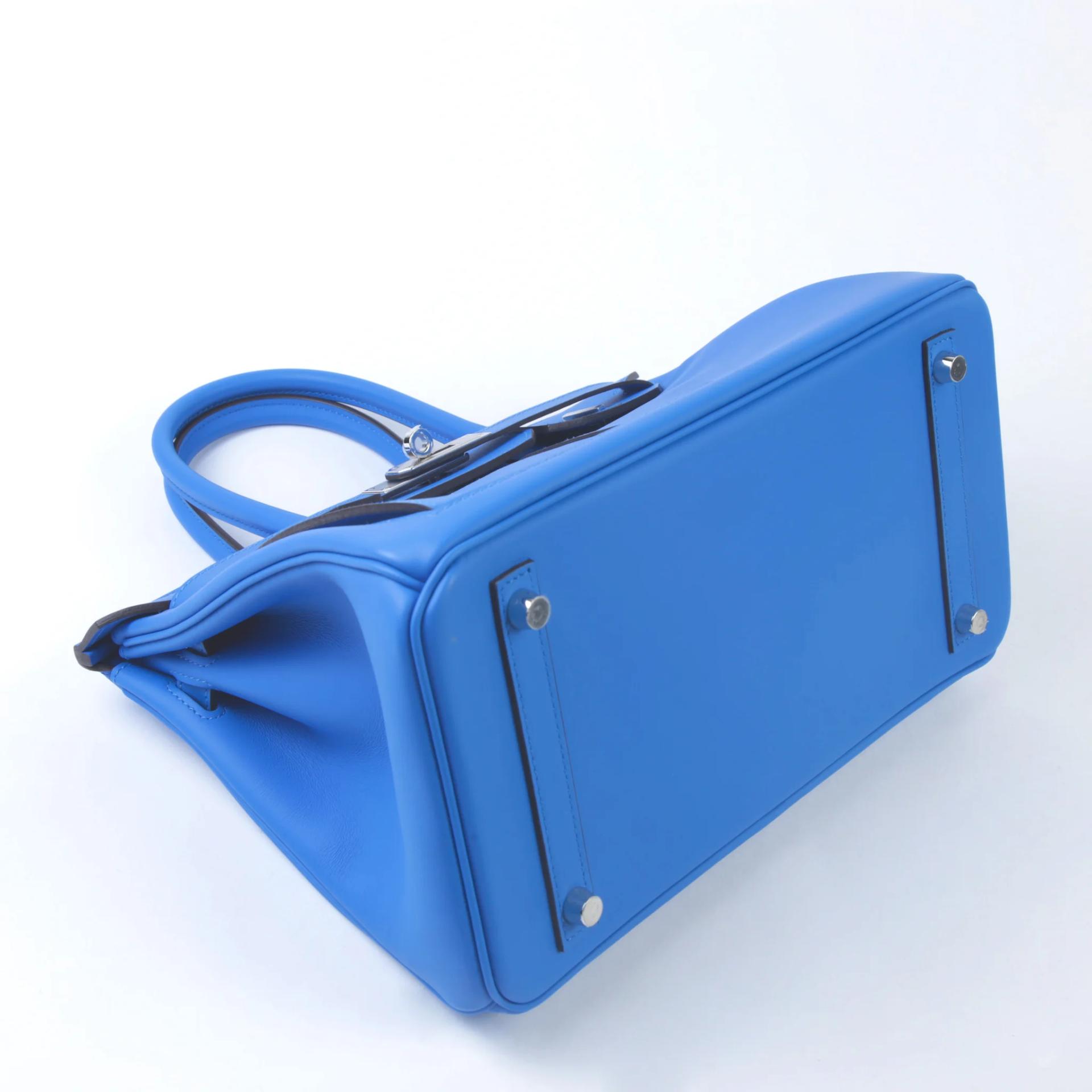 全新 HERMÈS 愛馬仕 限量收藏款 Birkin 30 Colormatic T7 水妖藍 Bleu Hydra Swift牛皮 銀扣 K刻 2025年 - 4
