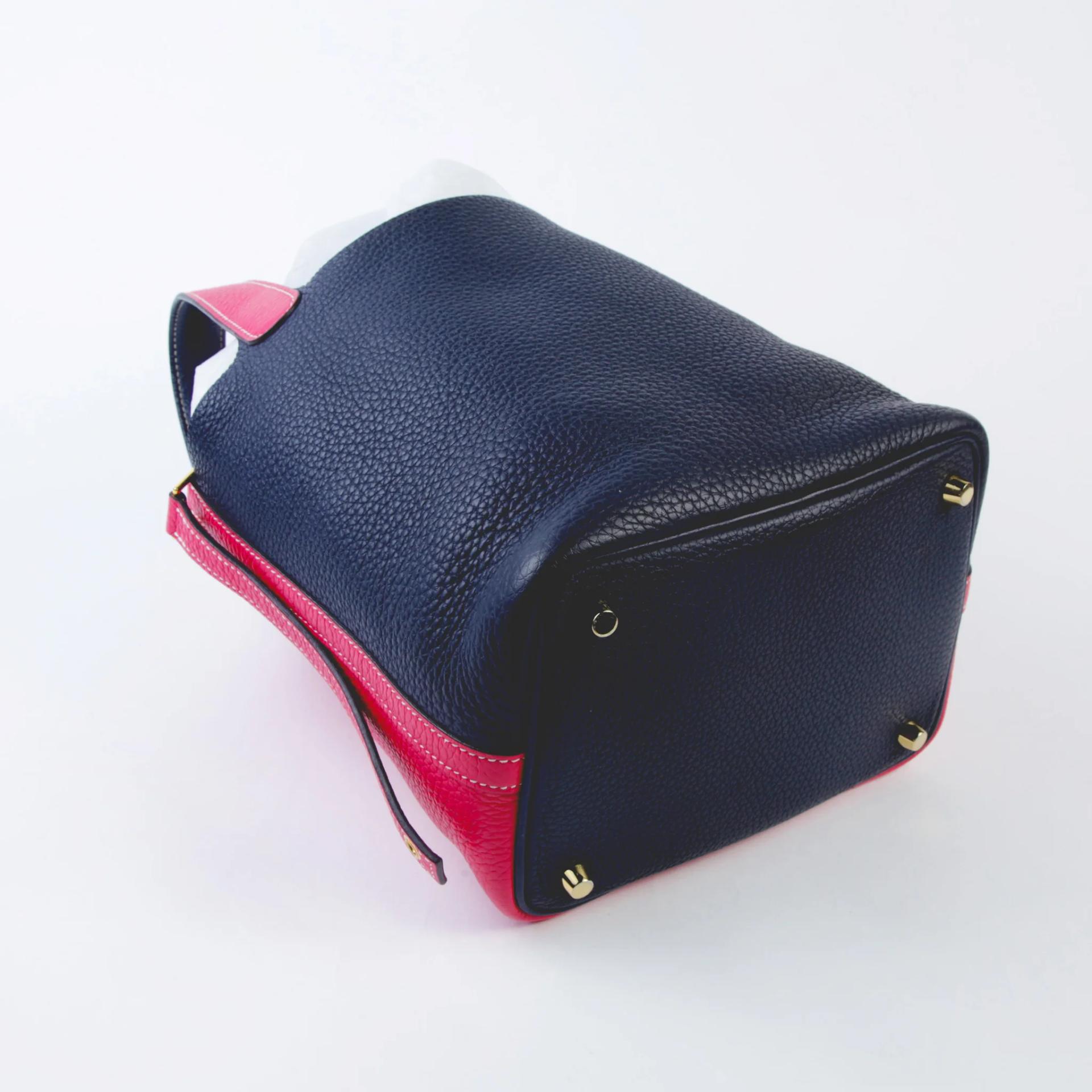 A美品 HERMÈS 愛馬仕 Picotin 菜籃子 PM 18 Casaque 2Z 午夜藍 Bleu Nuit I6 極致粉 Rose Extreme Clemence小牛皮 金扣 Y刻 2020年 - 8