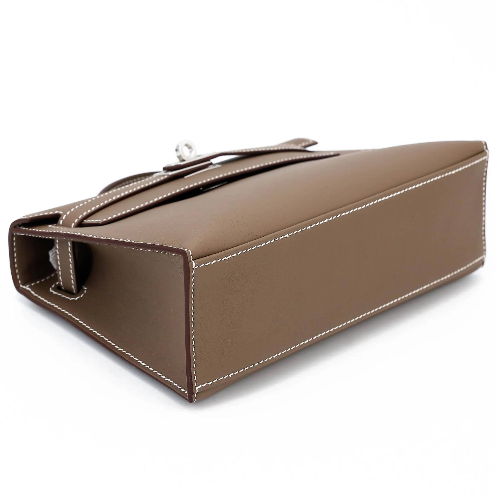 ランク N 新品 HERMÈS エルメス ポシェットケリー エトゥープ (18) スイフト シルバー金具 G刻印 (2026) - 5