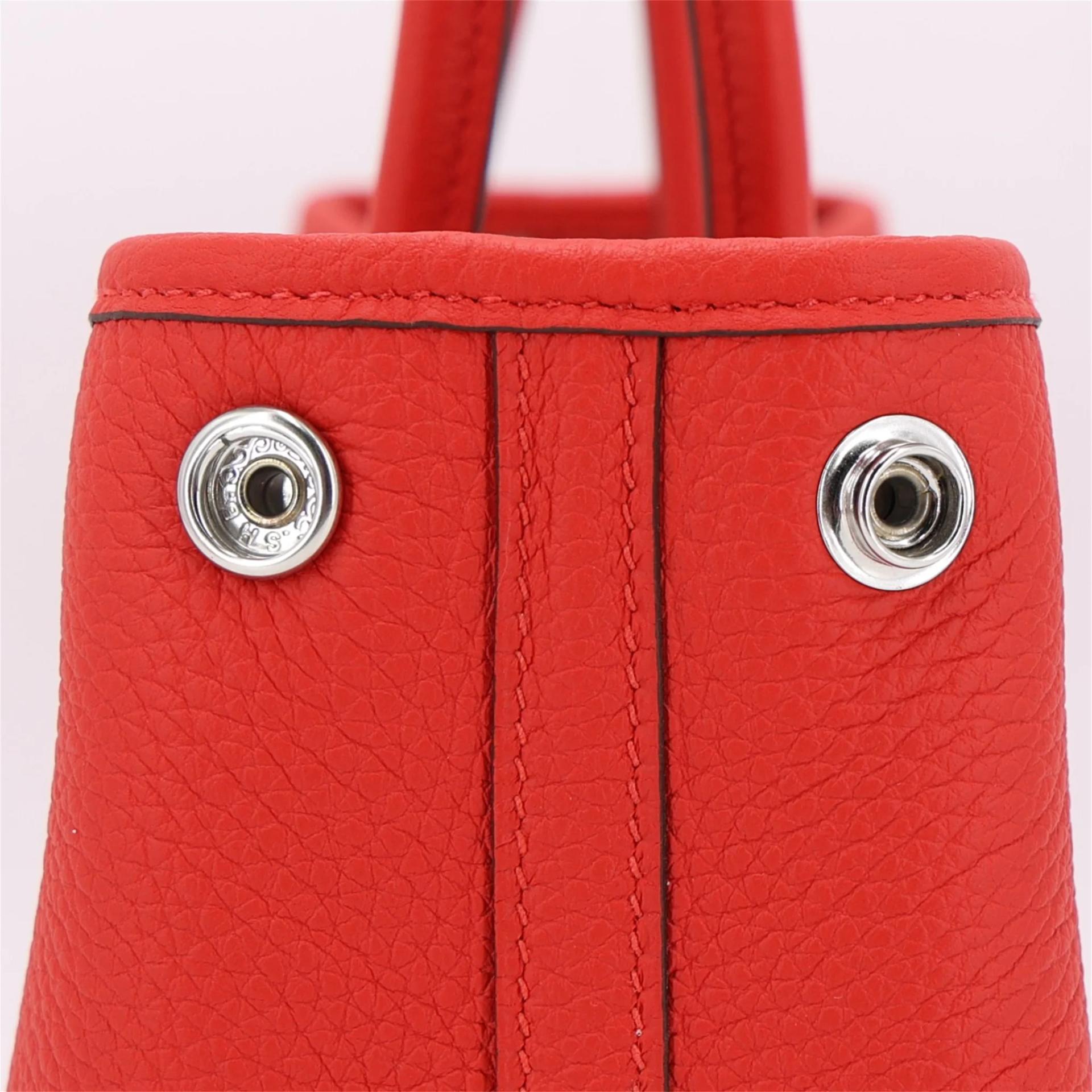 Brand New ( Rank N ) HERMÈS Neo Garden Party 23 Rouge de Coeur (S3) Togo Palladium hardware G (2026) - 10