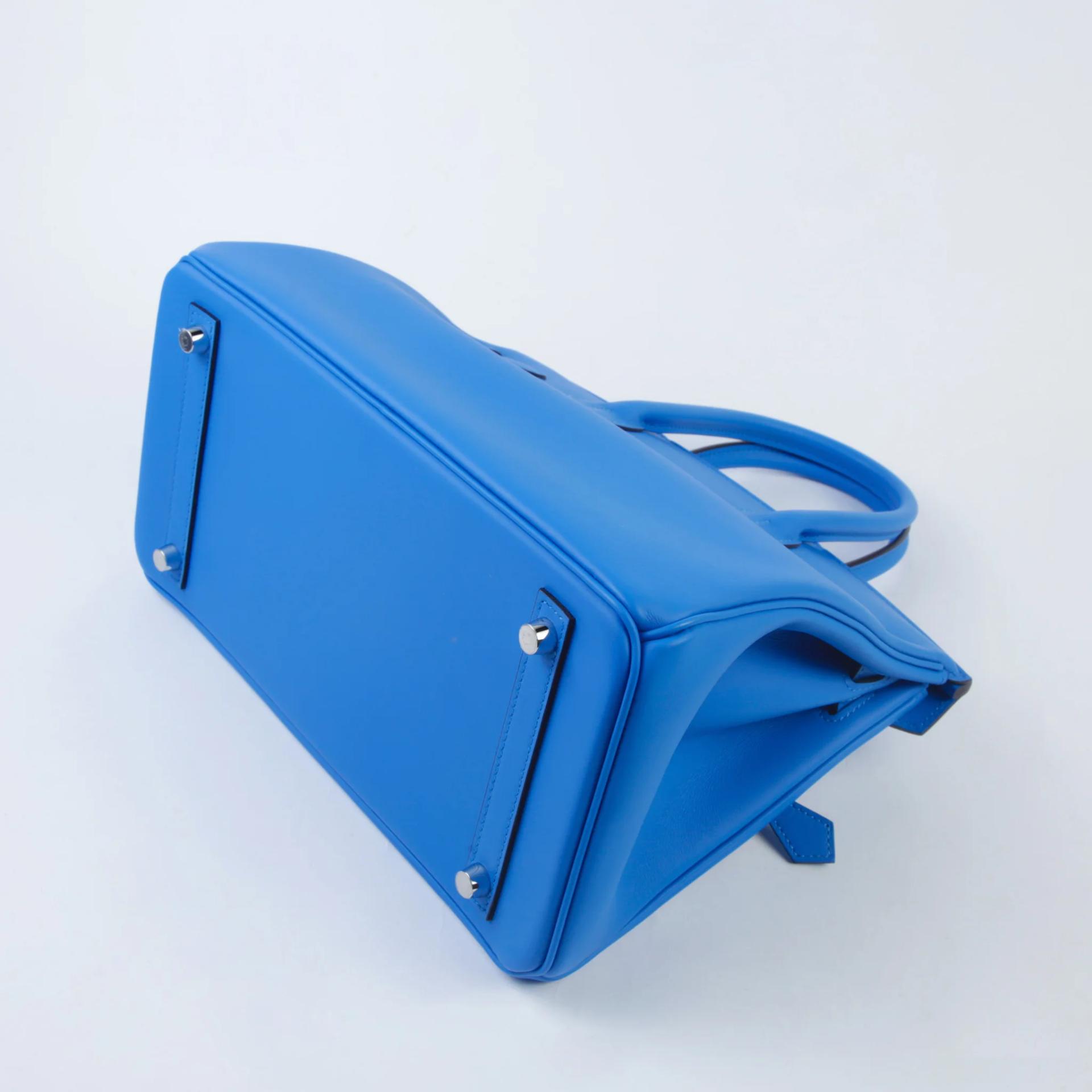 全新 HERMÈS 愛馬仕 限量收藏款 Birkin 30 Colormatic T7 水妖藍 Bleu Hydra Swift牛皮 銀扣 K刻 2025年 - 7
