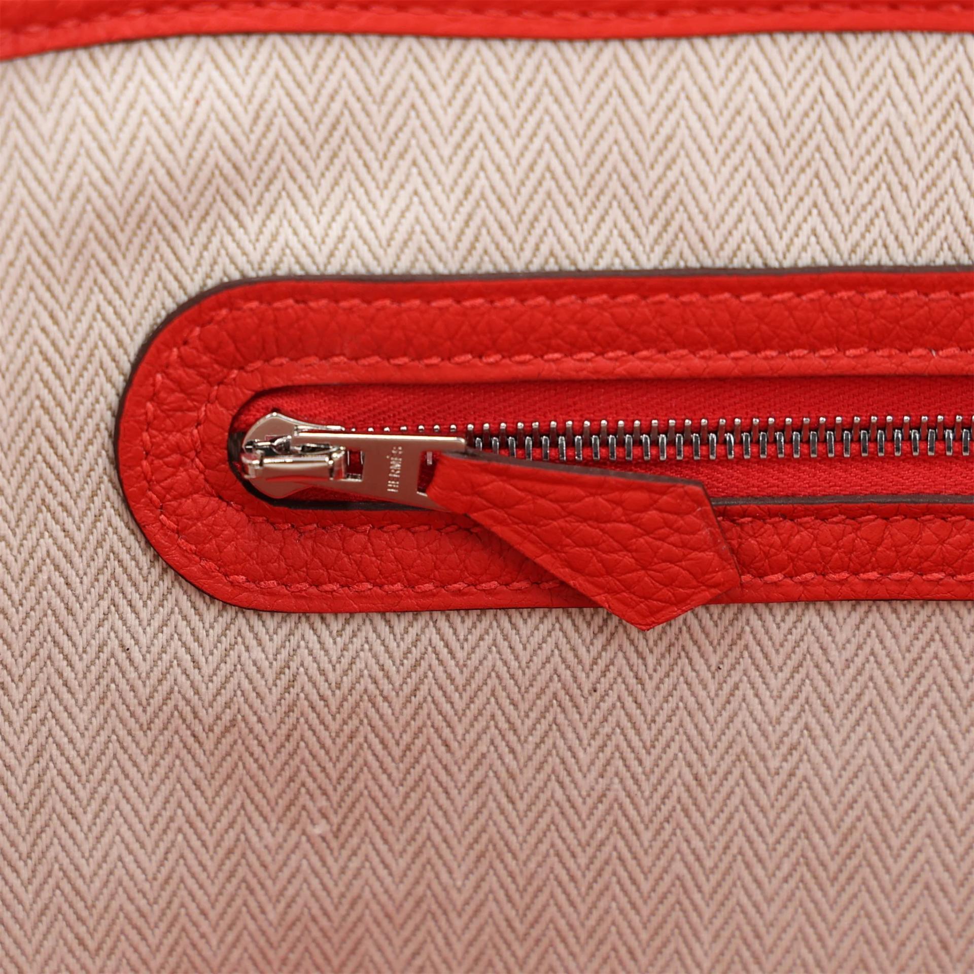 Brand New ( Rank N ) HERMÈS Neo Garden Party 23 Rouge de Coeur (S3) Togo Palladium hardware G (2026) - 15
