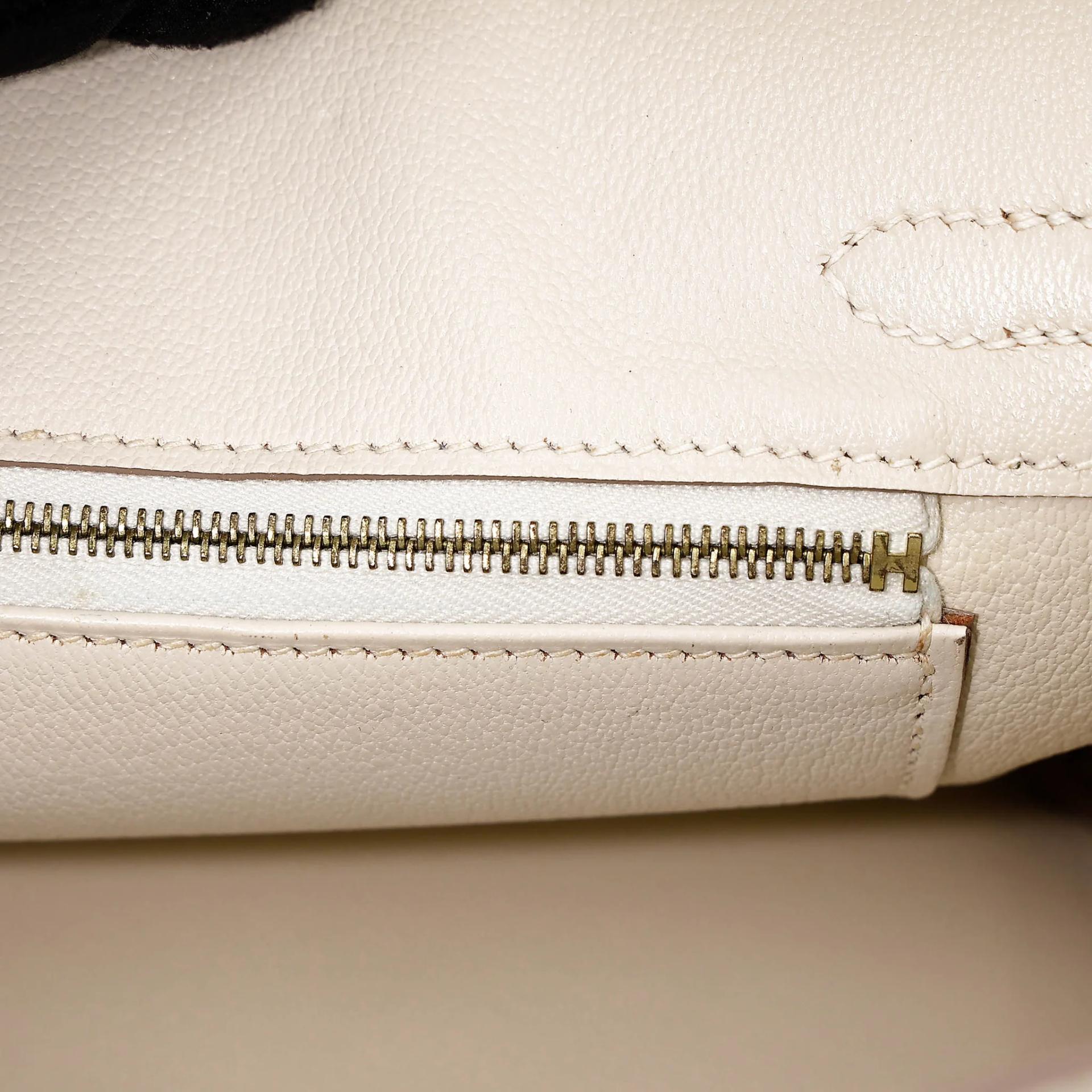 Very Good ( Rank A) HERMÈS Birkin 25 Craie (10) Togo Gold hardware T (2015) - 13
