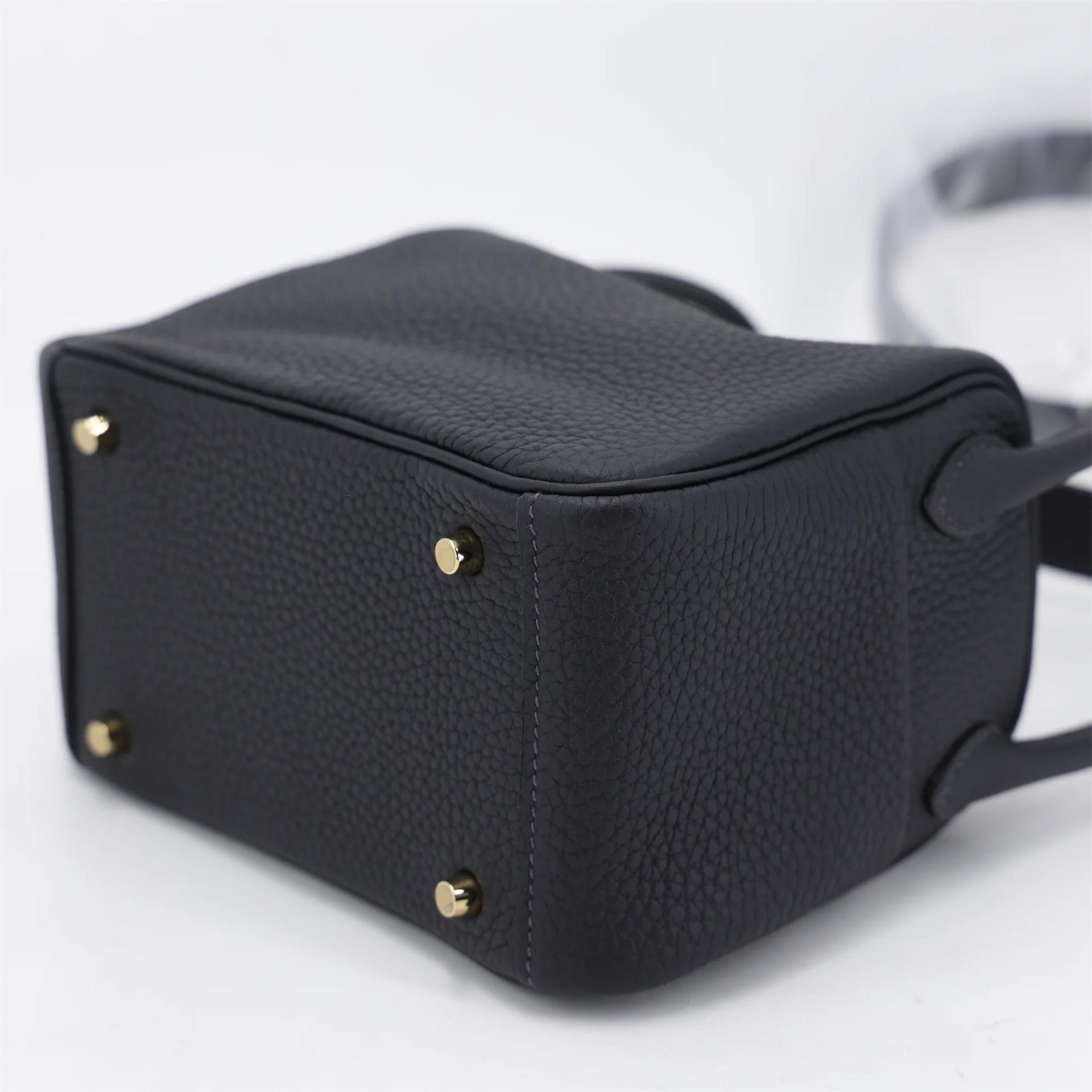 Brand New ( Rank N ) HERMÈS Mini Lindy II Caban (3Y) Clemence Gold hardware G (2026) - 7
