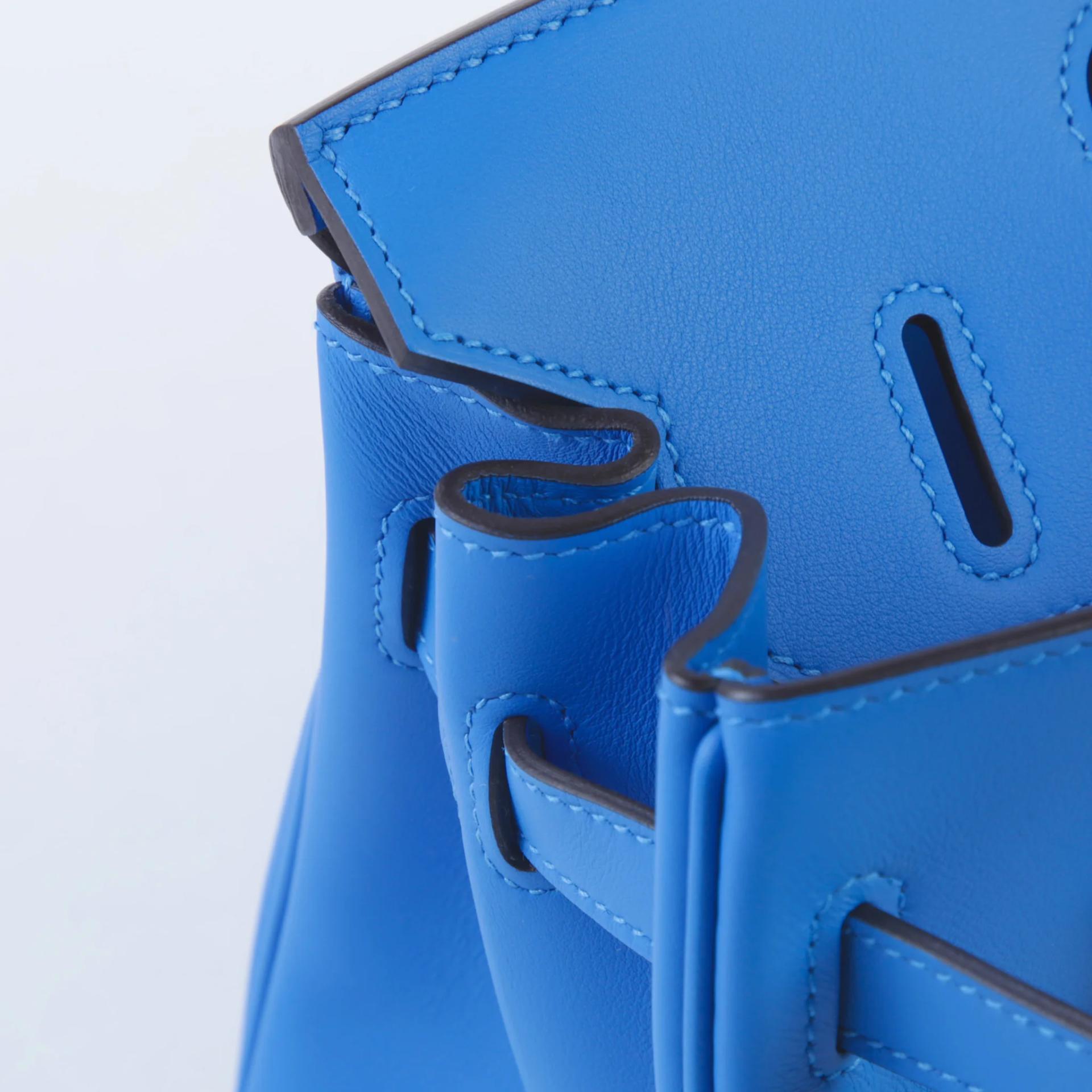 全新 HERMÈS 愛馬仕 限量收藏款 Birkin 30 Colormatic T7 水妖藍 Bleu Hydra Swift牛皮 銀扣 K刻 2025年 - 12