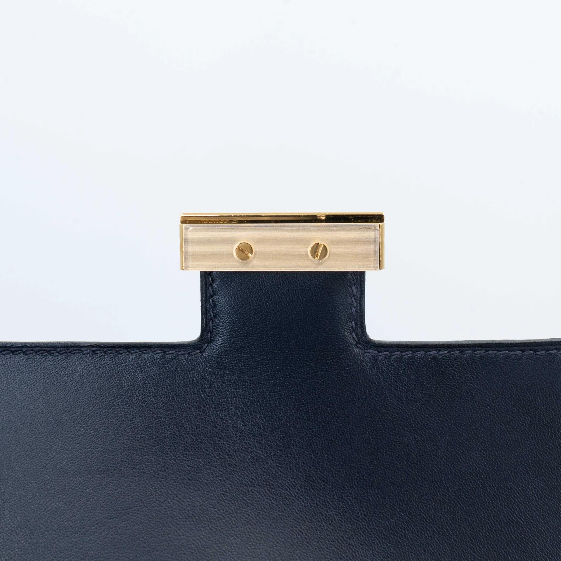 ランク A HERMÈS エルメス コンスタンス24 ブルーインディゴ (76) クロコダイル アリゲーター マット ゴールド金具 X刻印 (2016) - 11