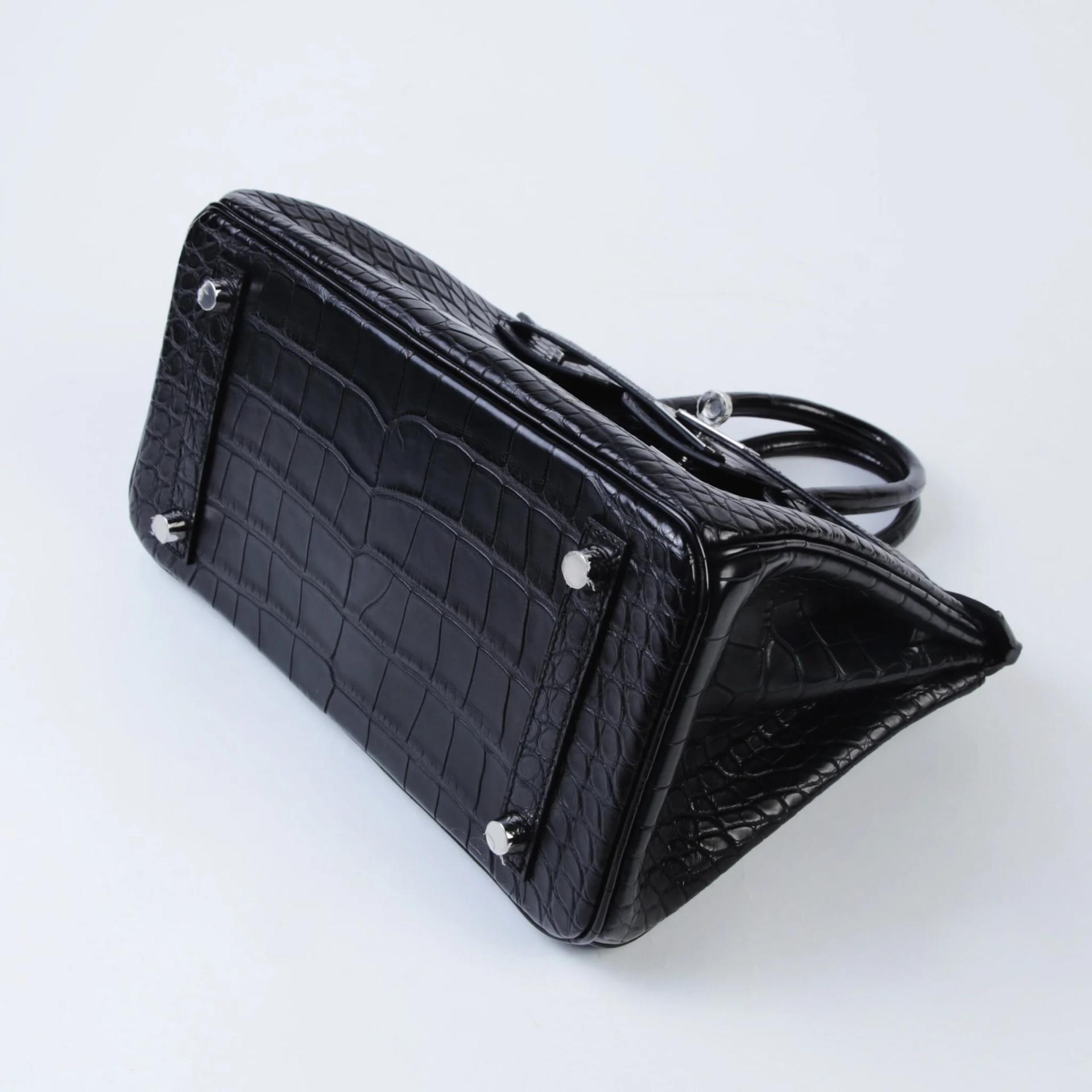 Unused ( Rank NS ) HERMÈS Birkin 25 Noir (89) Matte Alligator Palladium hardware K (2025) - 5