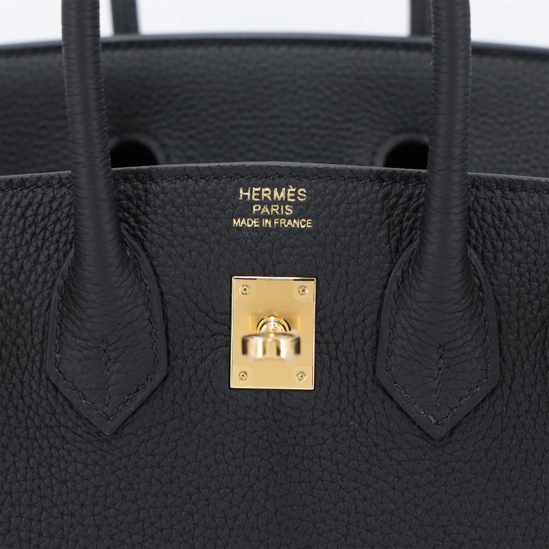 Brand New ( Rank N ) HERMÈS Birkin 25 Noir (89) Togo Gold hardware G (2026) - 10