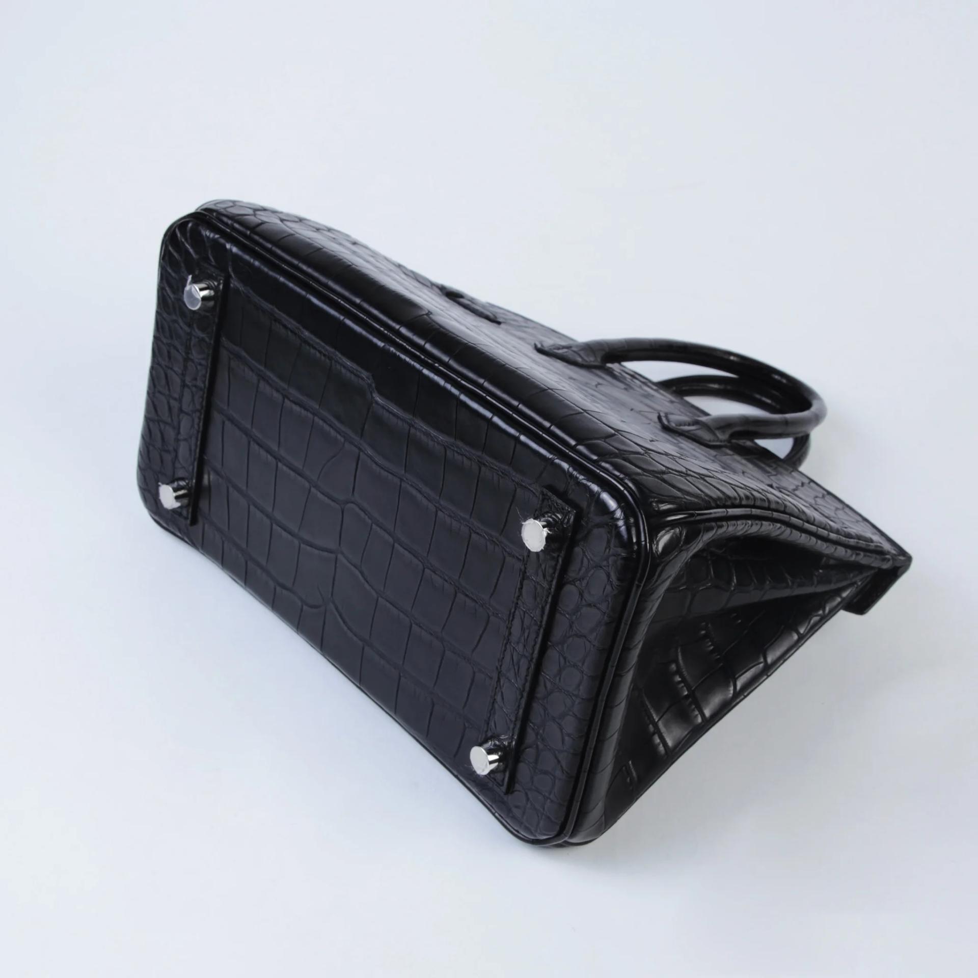 Unused ( Rank NS ) HERMÈS Birkin 25 Noir (89) Matte Alligator Palladium hardware K (2025) - 7