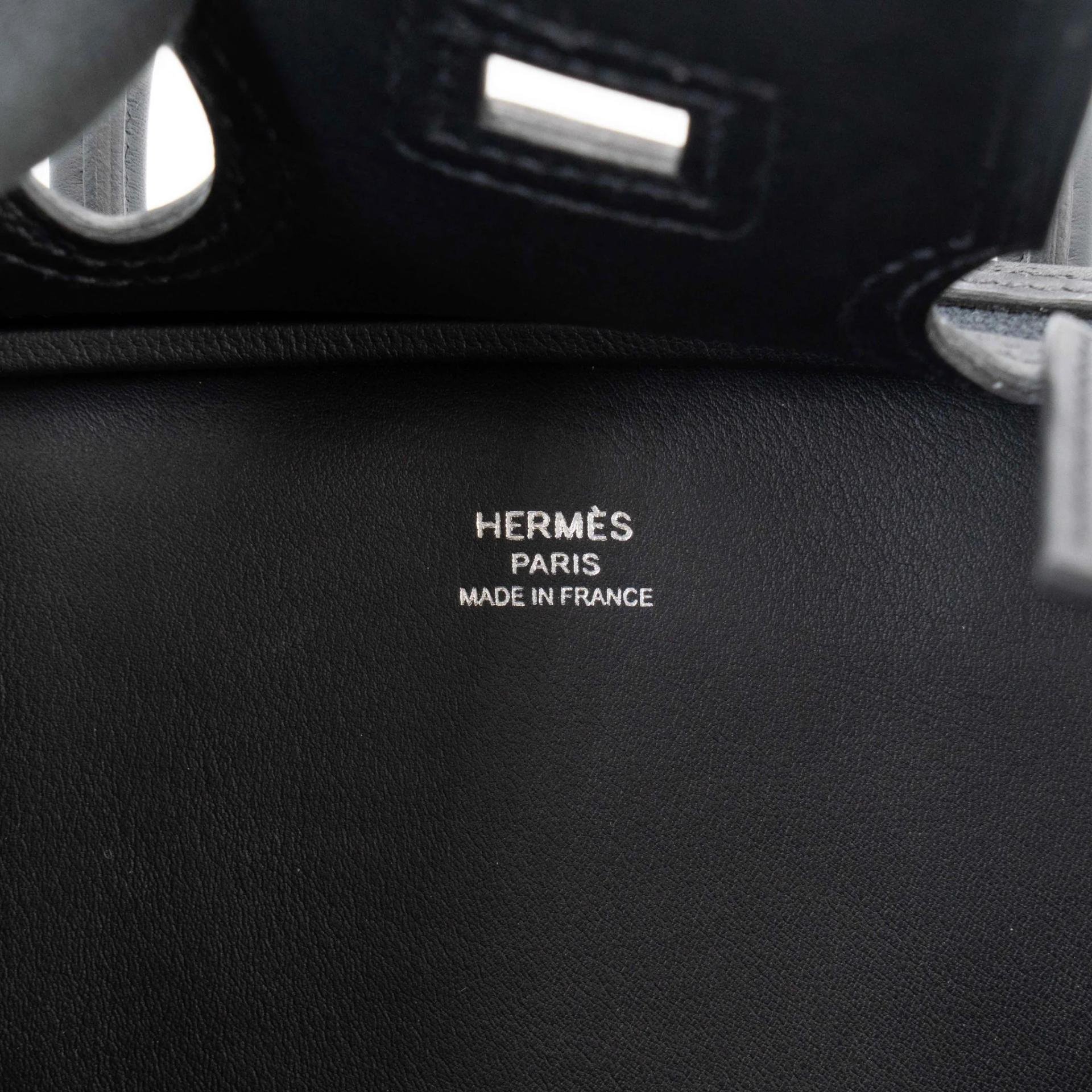 Excellent ( Rank SA ) HERMÈS Limited Edition Birkin 25 Cargo Noir (89) Toile Goeland canvas Swift Palladium hardware U (2022) - 20