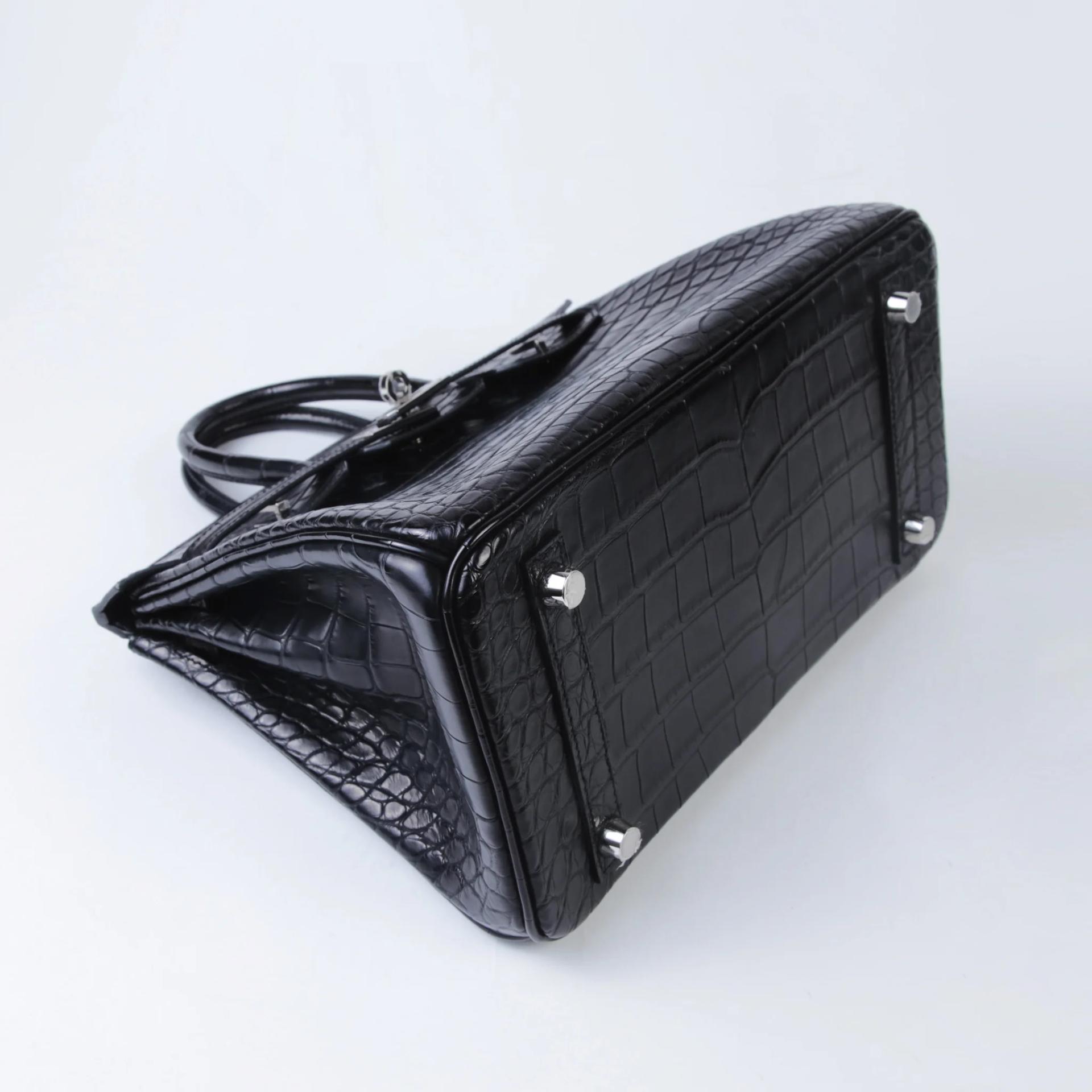 Unused ( Rank NS ) HERMÈS Birkin 25 Noir (89) Matte Alligator Palladium hardware K (2025) - 4