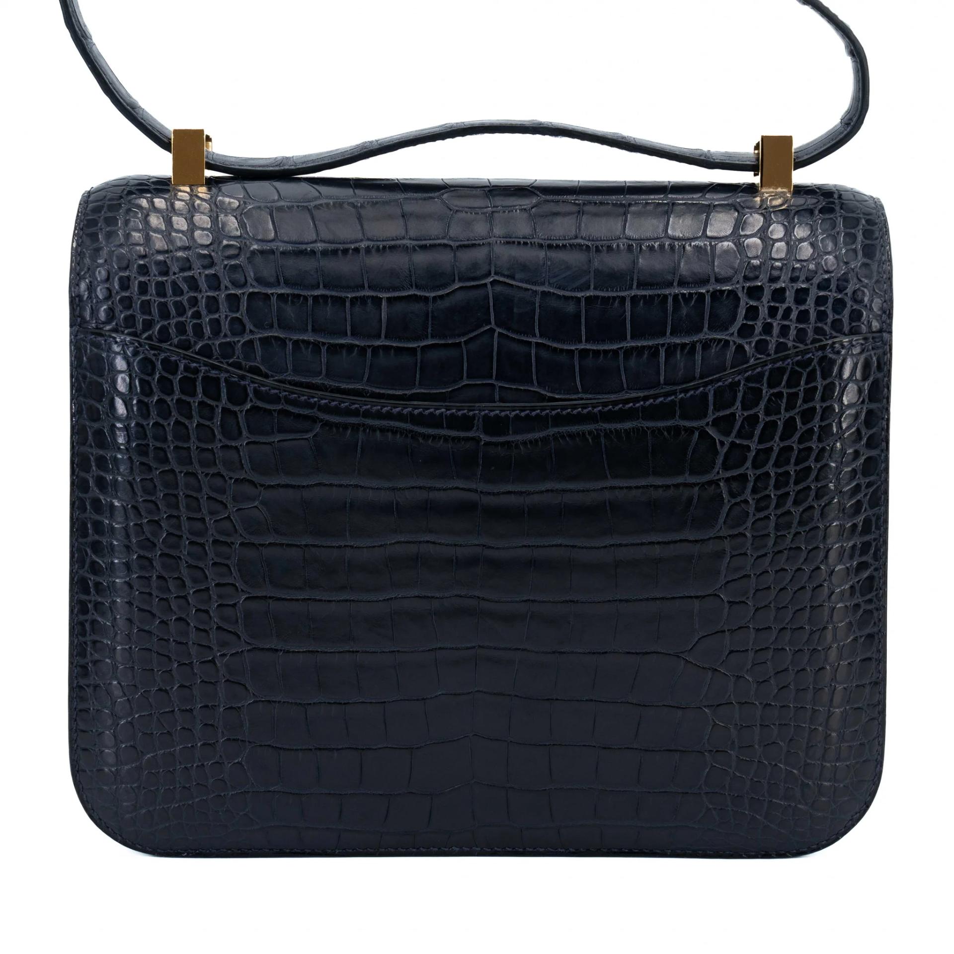 ランク A HERMÈS エルメス コンスタンス24 ブルーインディゴ (76) クロコダイル アリゲーター マット ゴールド金具 X刻印 (2016) - 2