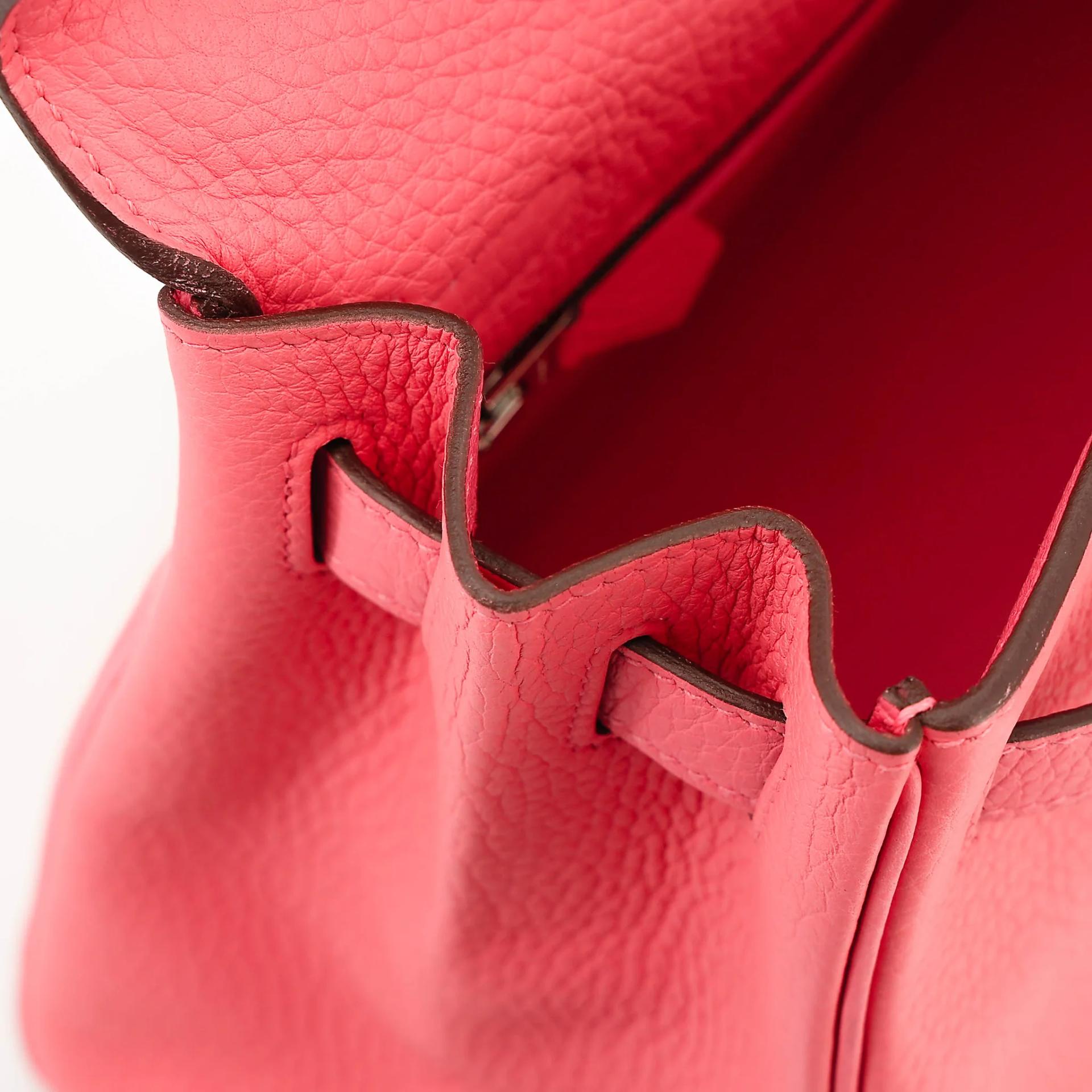 Excellent ( Rank SA ) HERMÈS Kelly 28 Rose Azalee (8W) Clemence Palladium hardware Y (2020) - 17