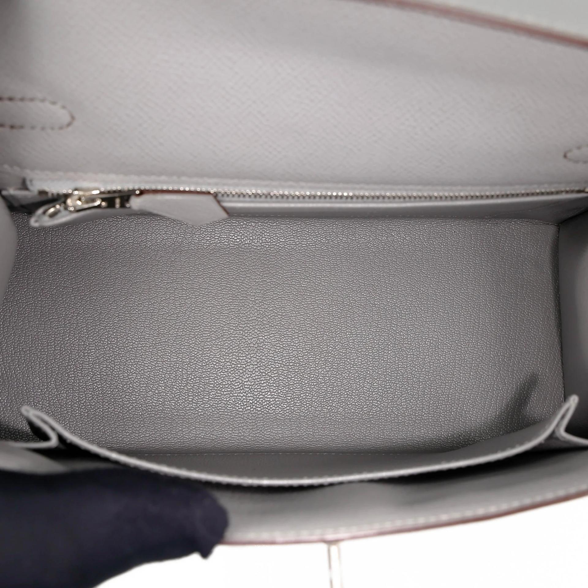 ランク NS 未使用品 HERMÈS エルメス ケリー25 セリエ グリムエット (4Z) エタン (8F) エプソン マットシルバー金具 A刻印 (2017) - 19