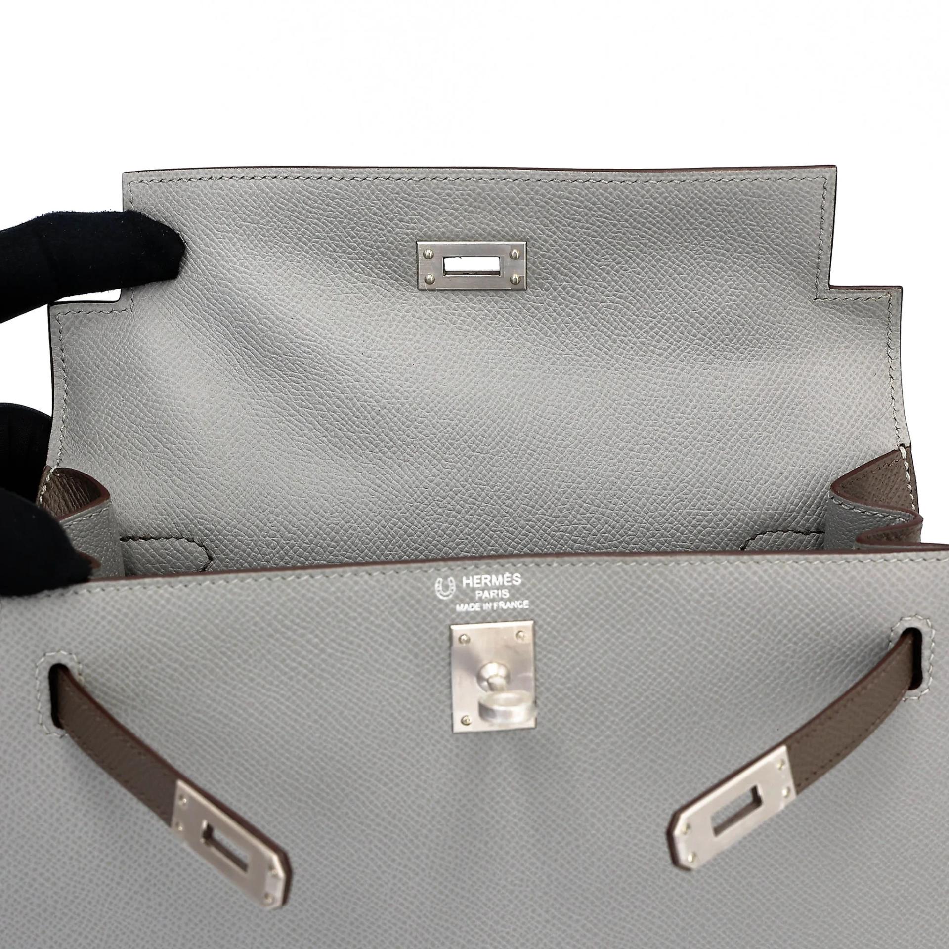 ランク NS 未使用品 HERMÈS エルメス ケリー25 セリエ グリムエット (4Z) エタン (8F) エプソン マットシルバー金具 A刻印 (2017) - 12