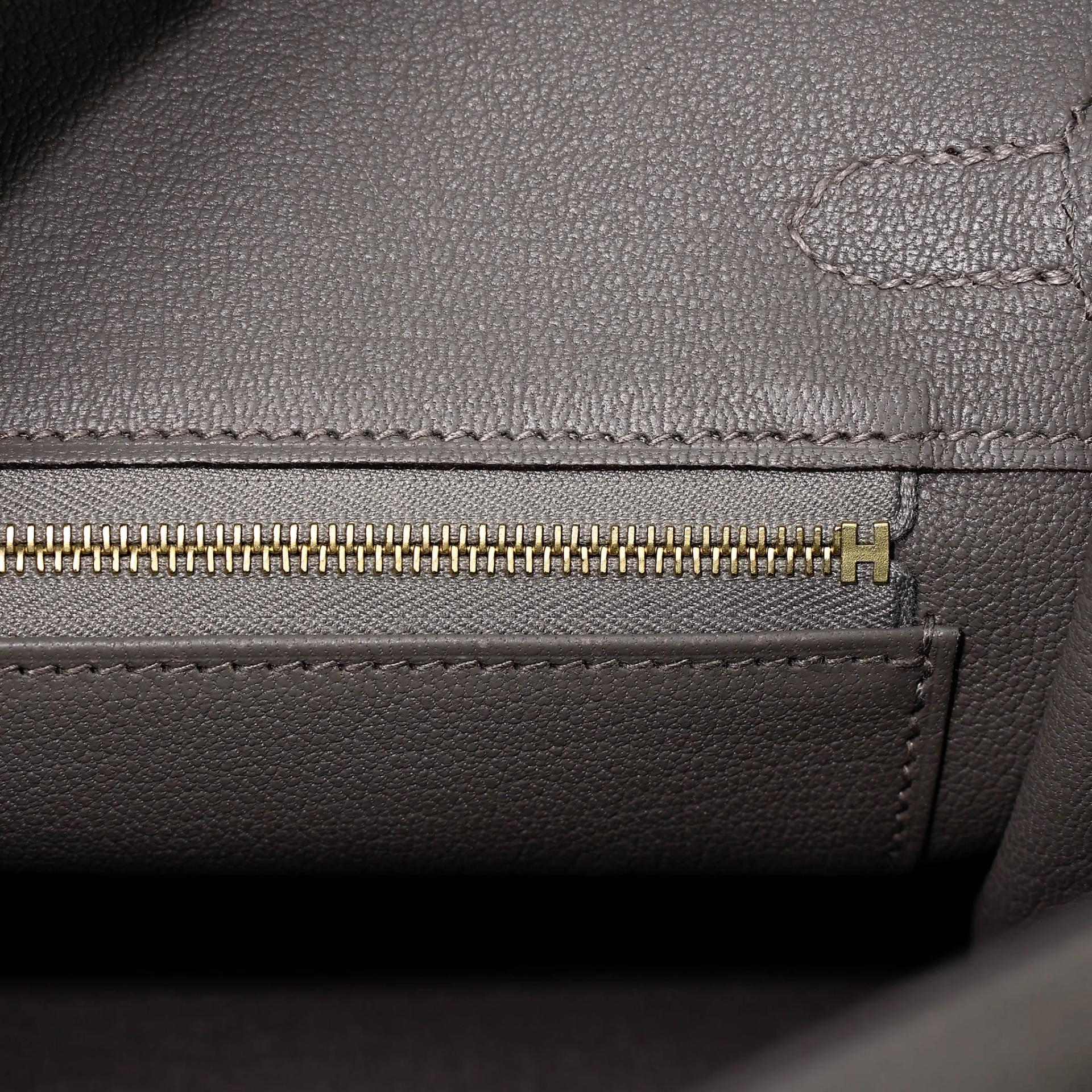 Excellent ( Rank SA ) HERMÈS Birkin 25 Gris Meyer (0L) Togo Gold hardware B (2023) - 12