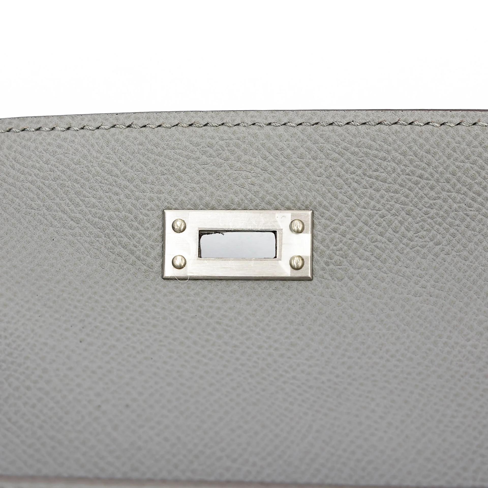 ランク NS 未使用品 HERMÈS エルメス ケリー25 セリエ グリムエット (4Z) エタン (8F) エプソン マットシルバー金具 A刻印 (2017) - 11
