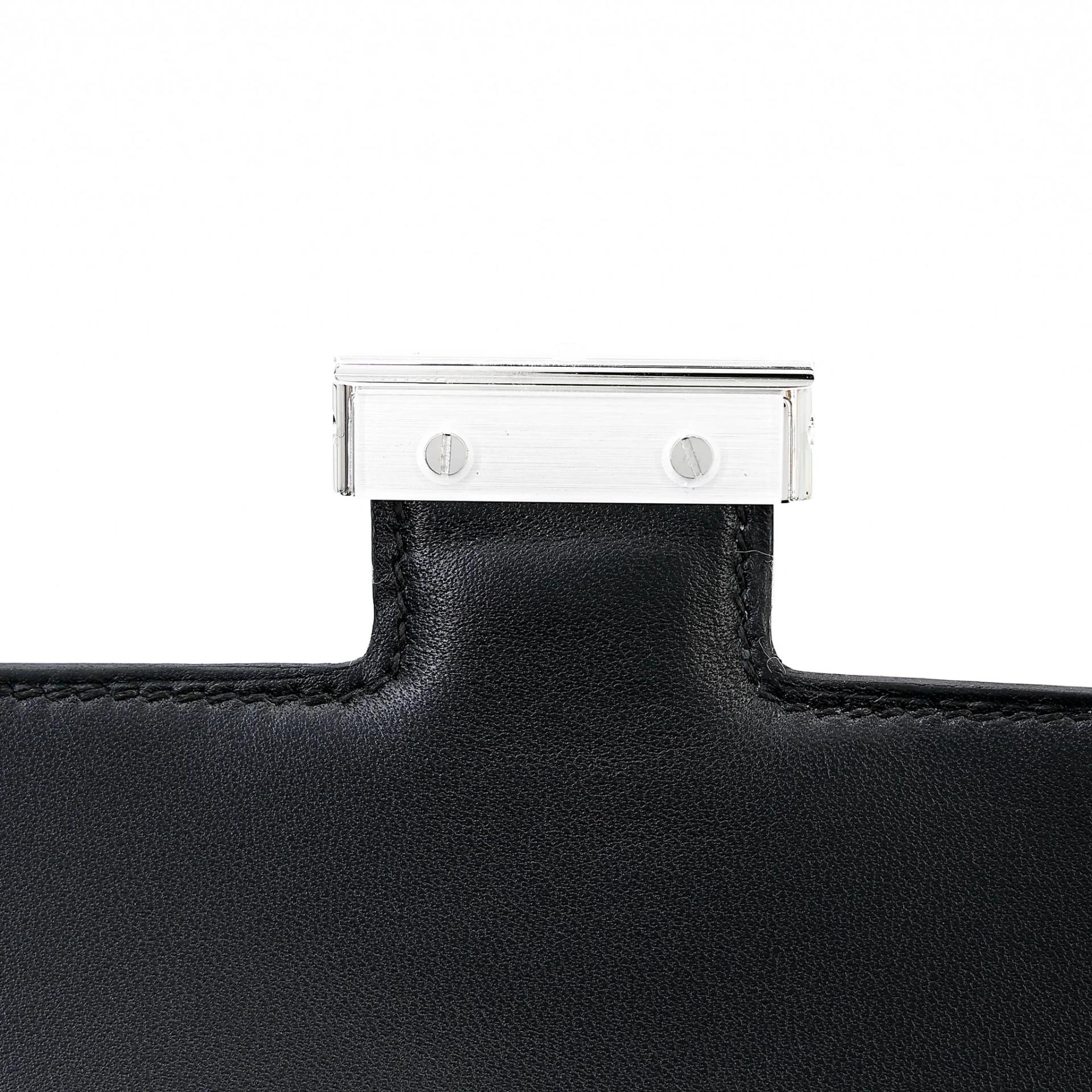 Brand New ( Rank N ) HERMÈS Constance Mini 19 Mirror Noir (89) Epsom Palladium hardware G (2026) - 10