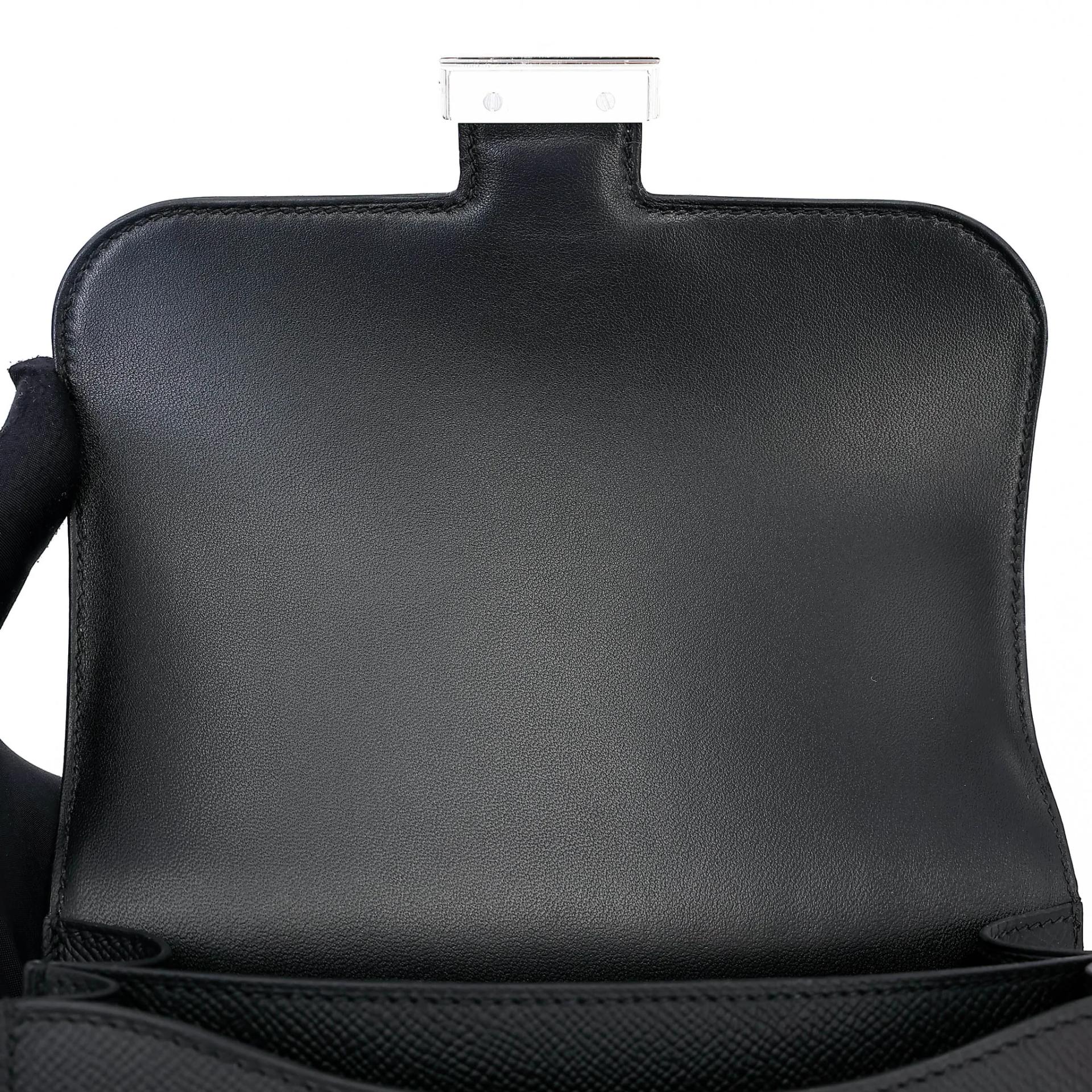 Brand New ( Rank N ) HERMÈS Constance Mini 19 Mirror Noir (89) Epsom Palladium hardware G (2026) - 11