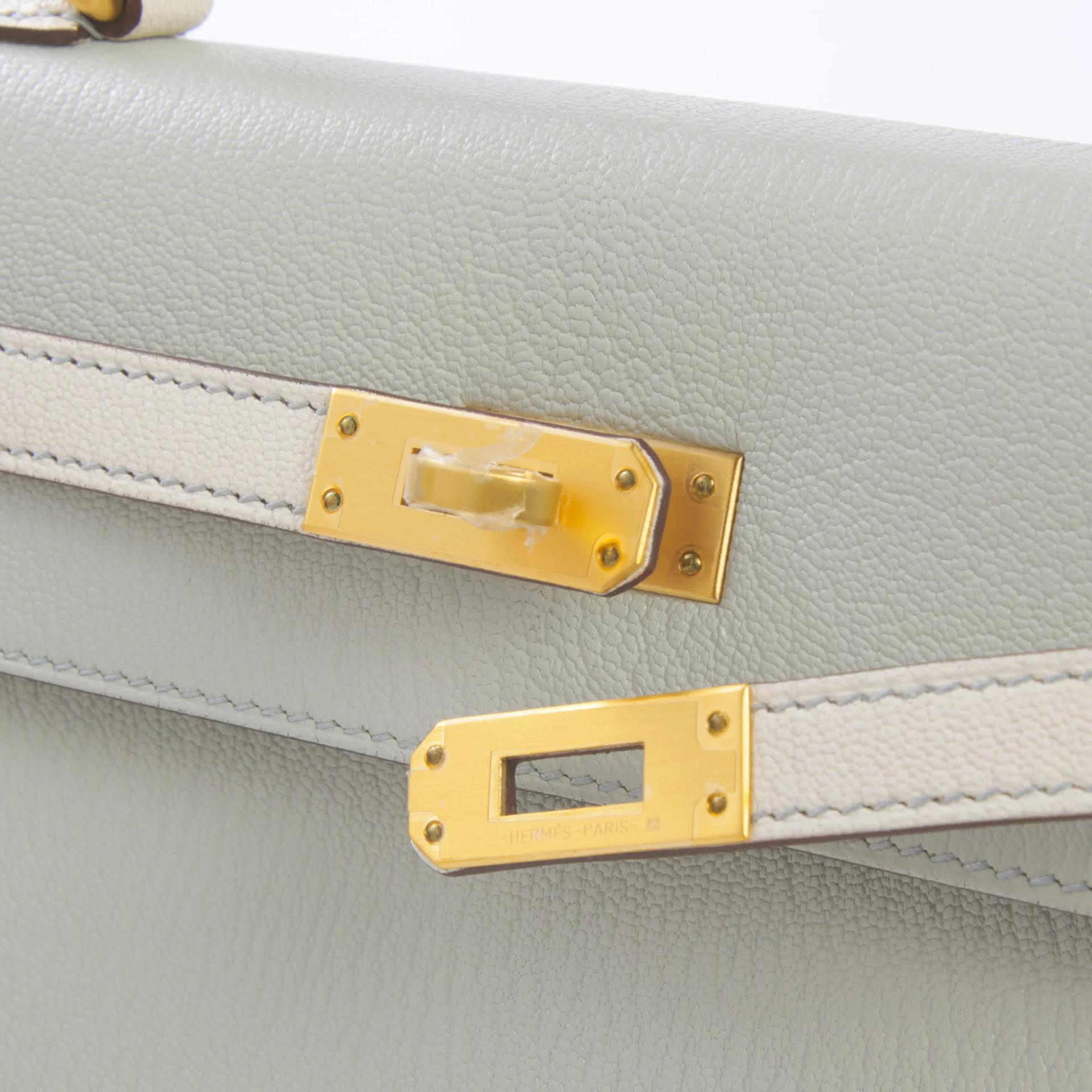 Kelly 25 Sellier Gris Perle (80) Craie (10) | GINZA XIAOMA