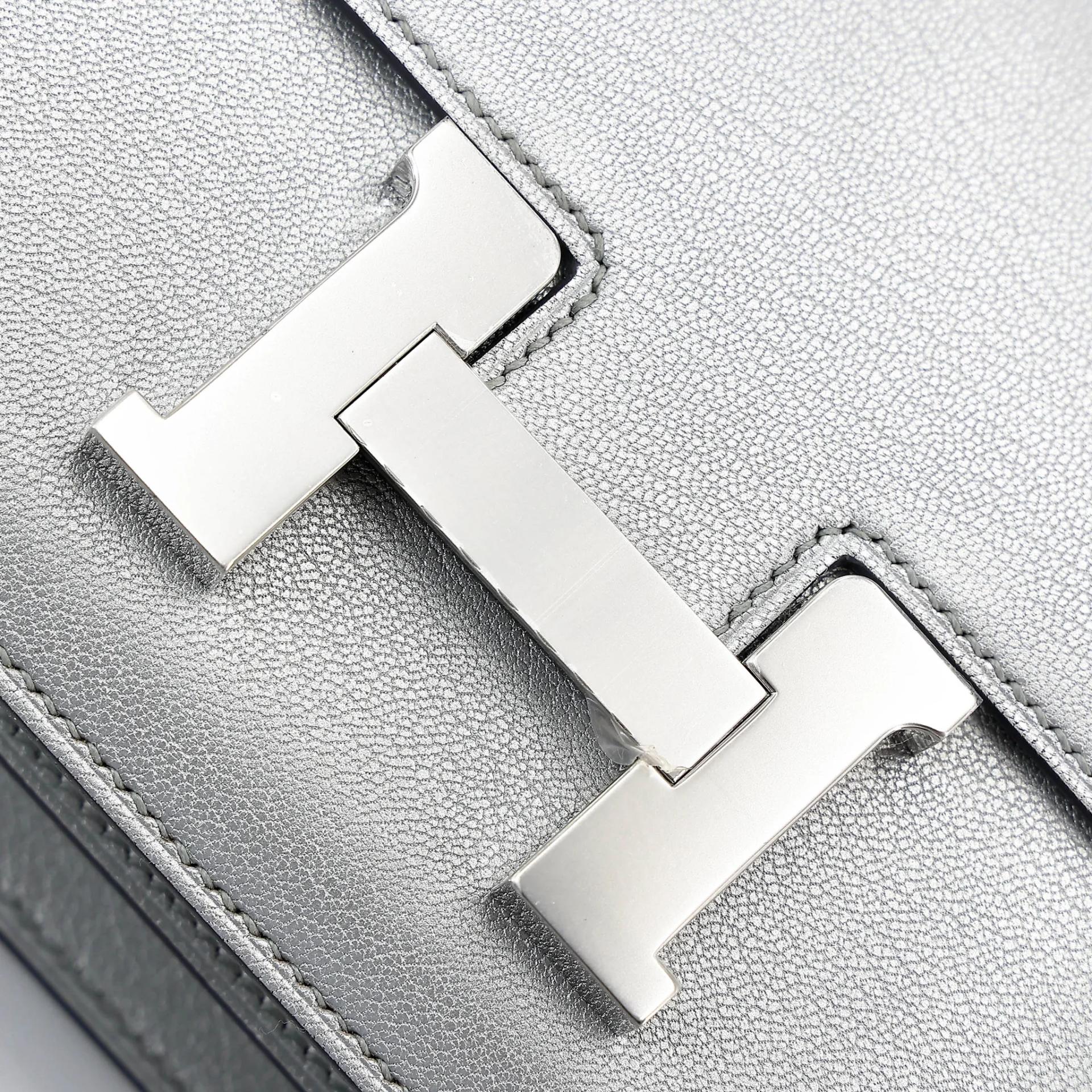 Brand New ( Rank N ) HERMÈS Constance Mini 19 Mirror Argent (05) Chamkila Palladium hardware K (2025) - 8