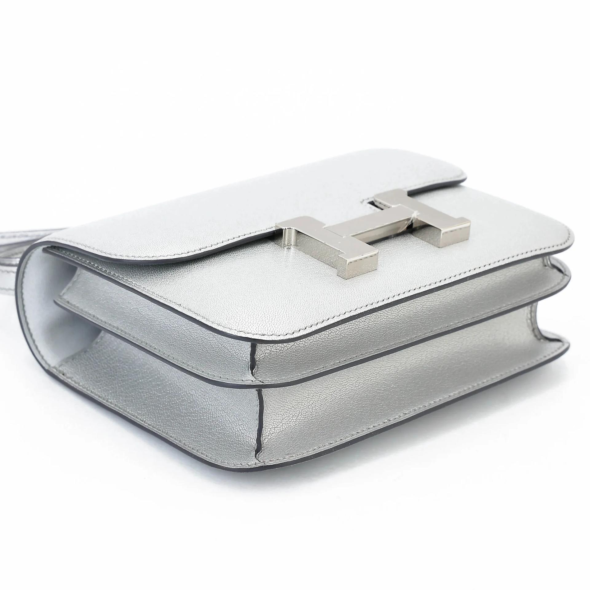Brand New ( Rank N ) HERMÈS Constance Mini 19 Mirror Argent (05) Chamkila Palladium hardware K (2025) - 5