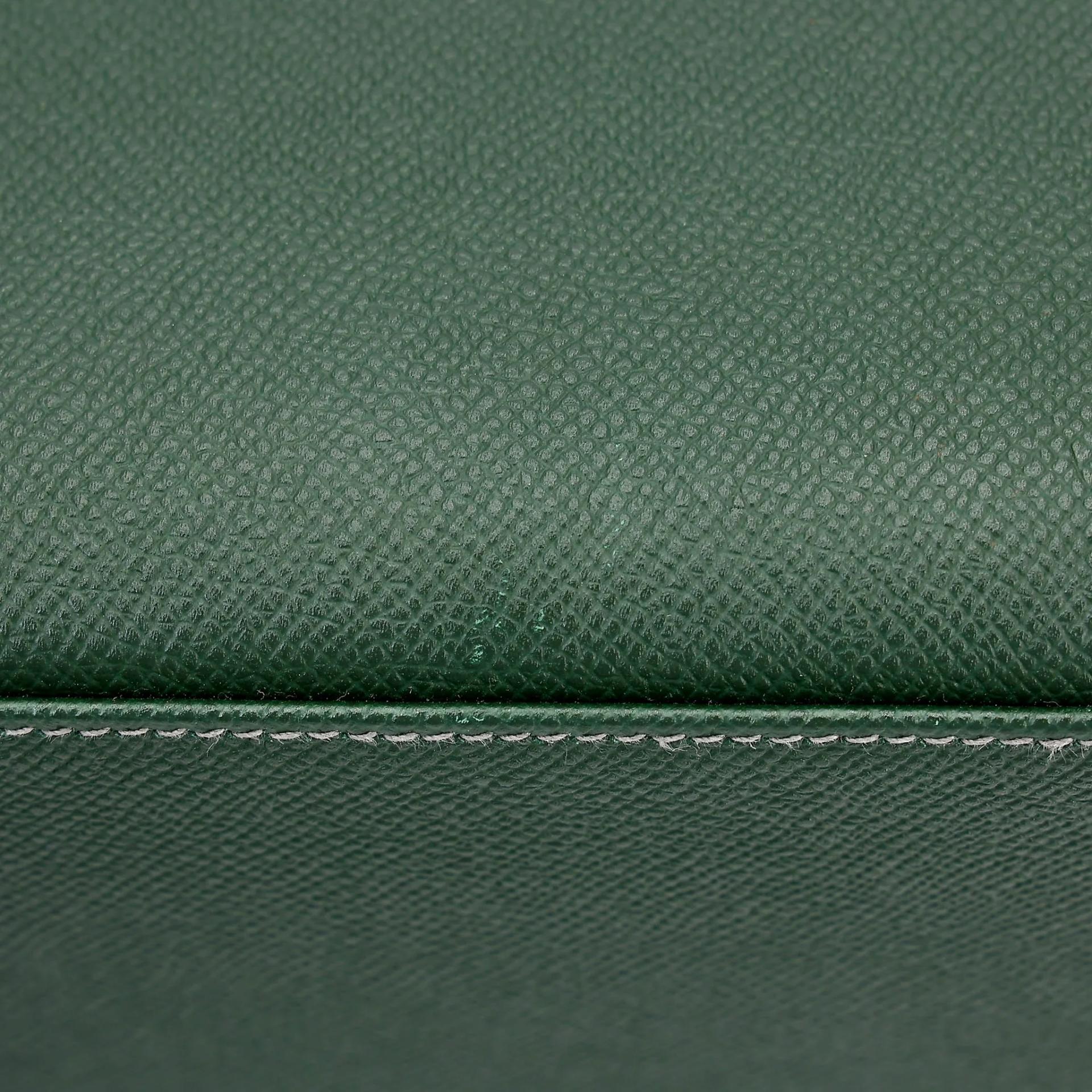 ランク A HERMÈS エルメス スペシャルオーダー ケリー25 セリエ ヴェールアングレ (2Q) クレ (10) エプソン マットゴールド金具 X刻印 (2016) - 12