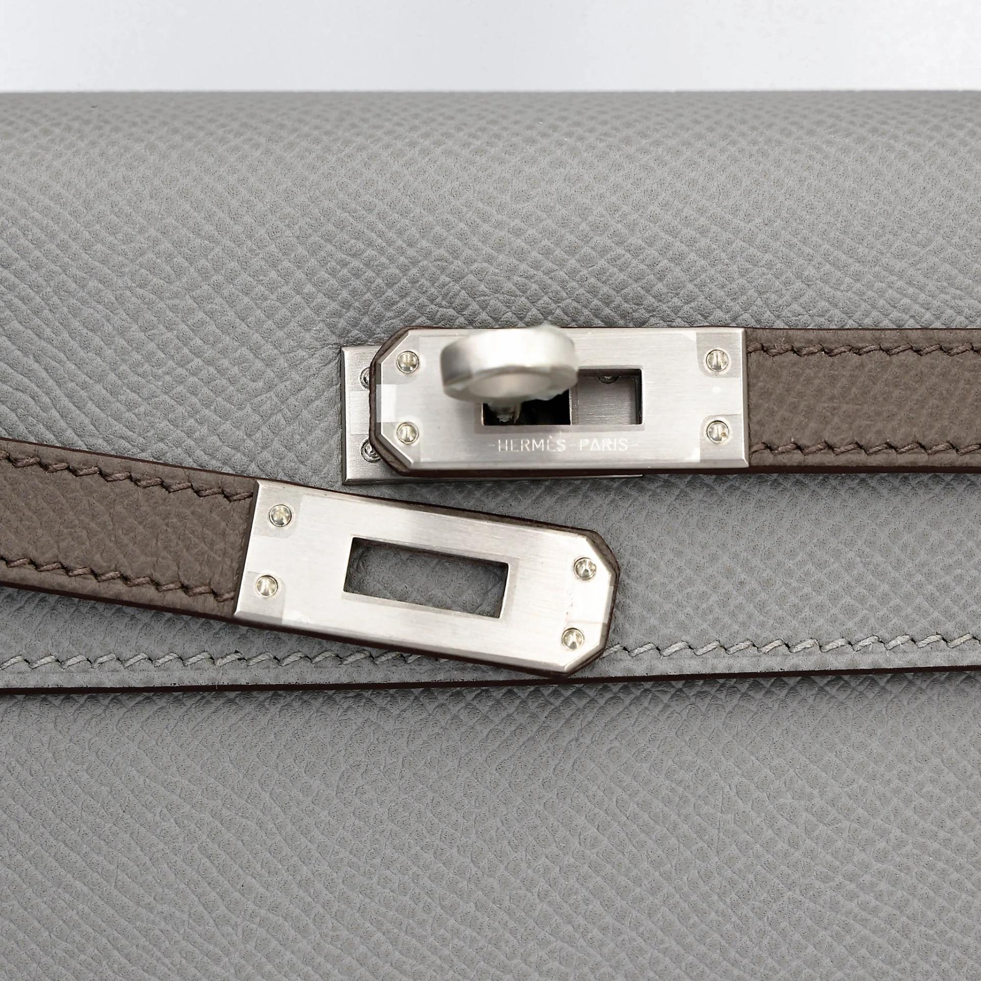 ランク NS 未使用品 HERMÈS エルメス ケリー25 セリエ グリムエット (4Z) エタン (8F) エプソン マットシルバー金具 A刻印 (2017) - 8