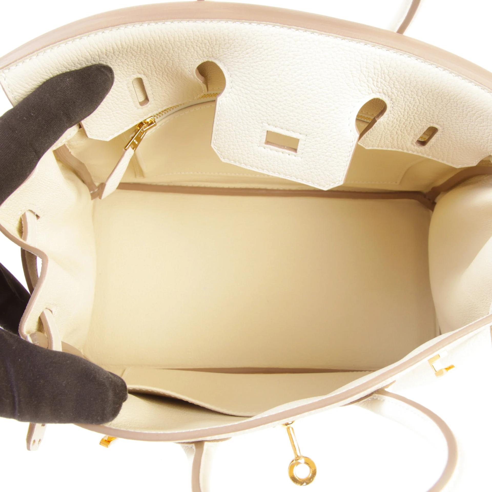 Brand New ( Rank N ) HERMÈS Birkin 25 Craie (10) Togo Gold hardware G (2026) - 10