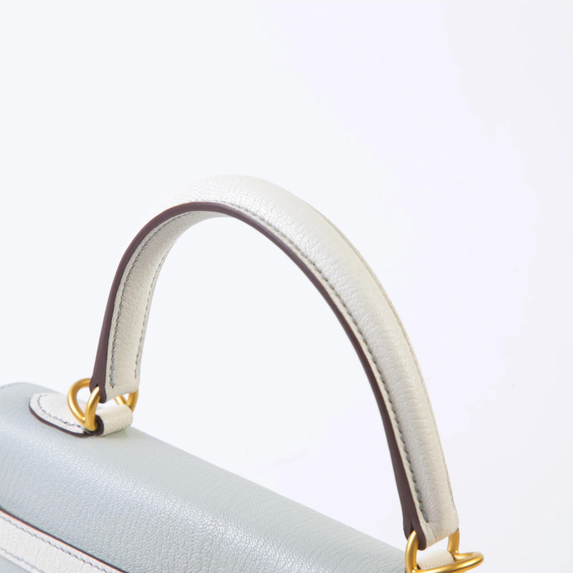 Kelly 25 Sellier Gris Perle (80) Craie (10) | GINZA XIAOMA