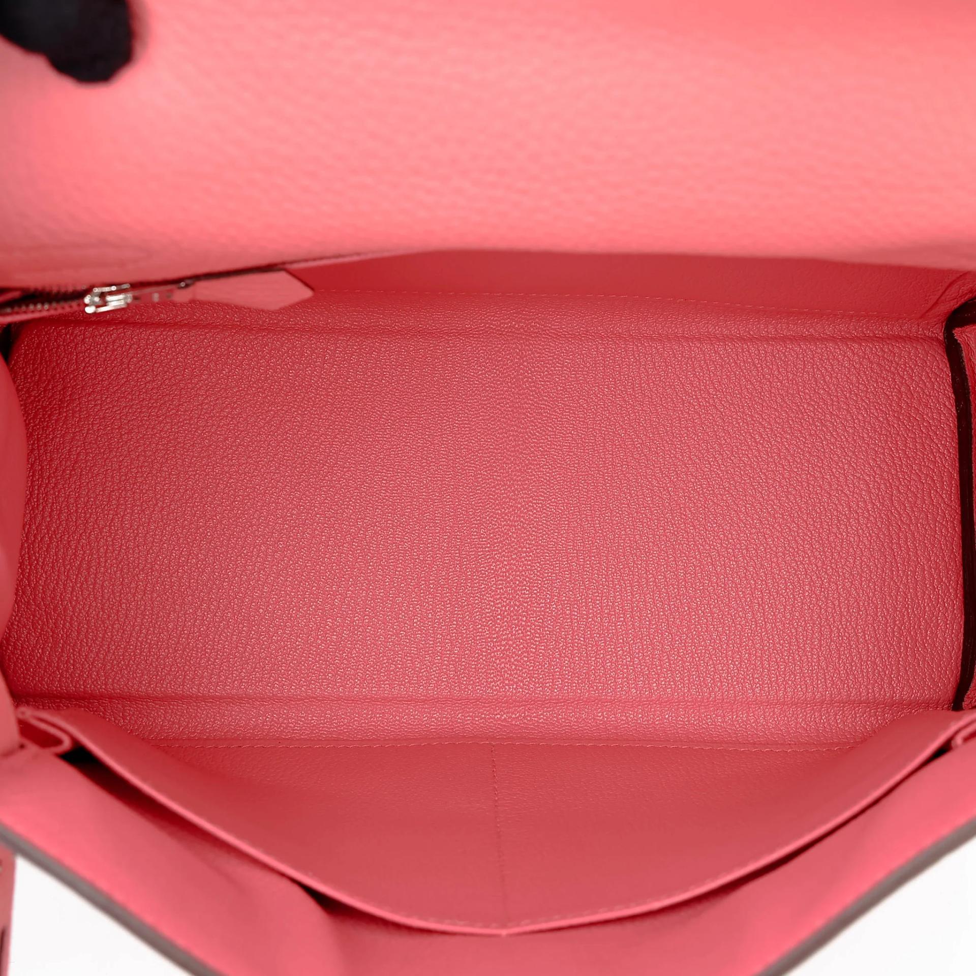 Excellent ( Rank SA ) HERMÈS Kelly 28 Rose Azalee (8W) Clemence Palladium hardware Y (2020) - 18