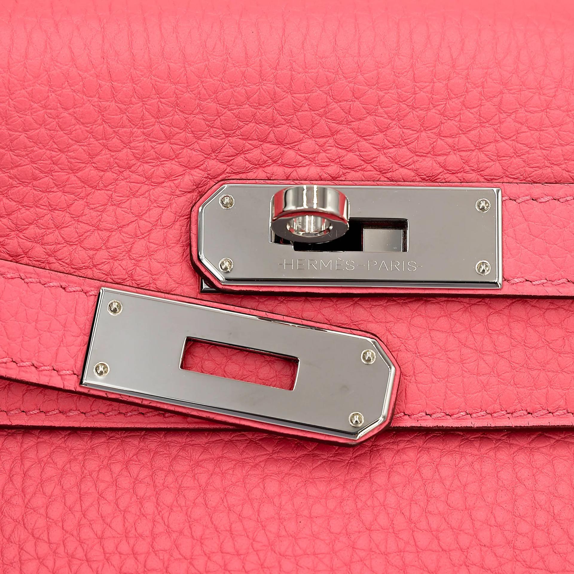 Excellent ( Rank SA ) HERMÈS Kelly 28 Rose Azalee (8W) Clemence Palladium hardware Y (2020) - 8