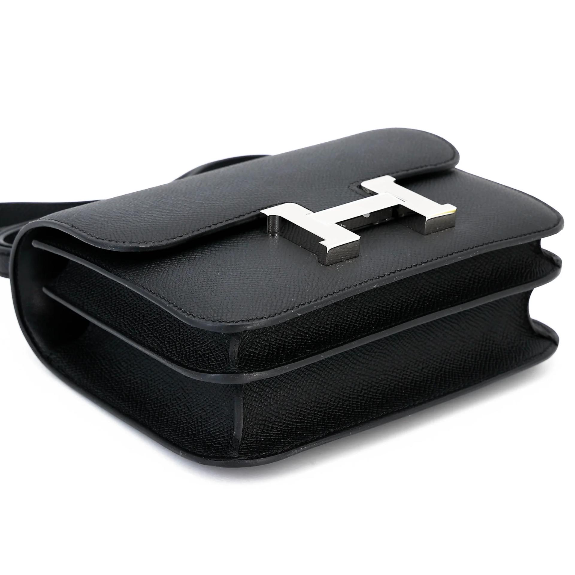 Brand New ( Rank N ) HERMÈS Constance Mini 19 Mirror Noir (89) Epsom Palladium hardware G (2026) - 5
