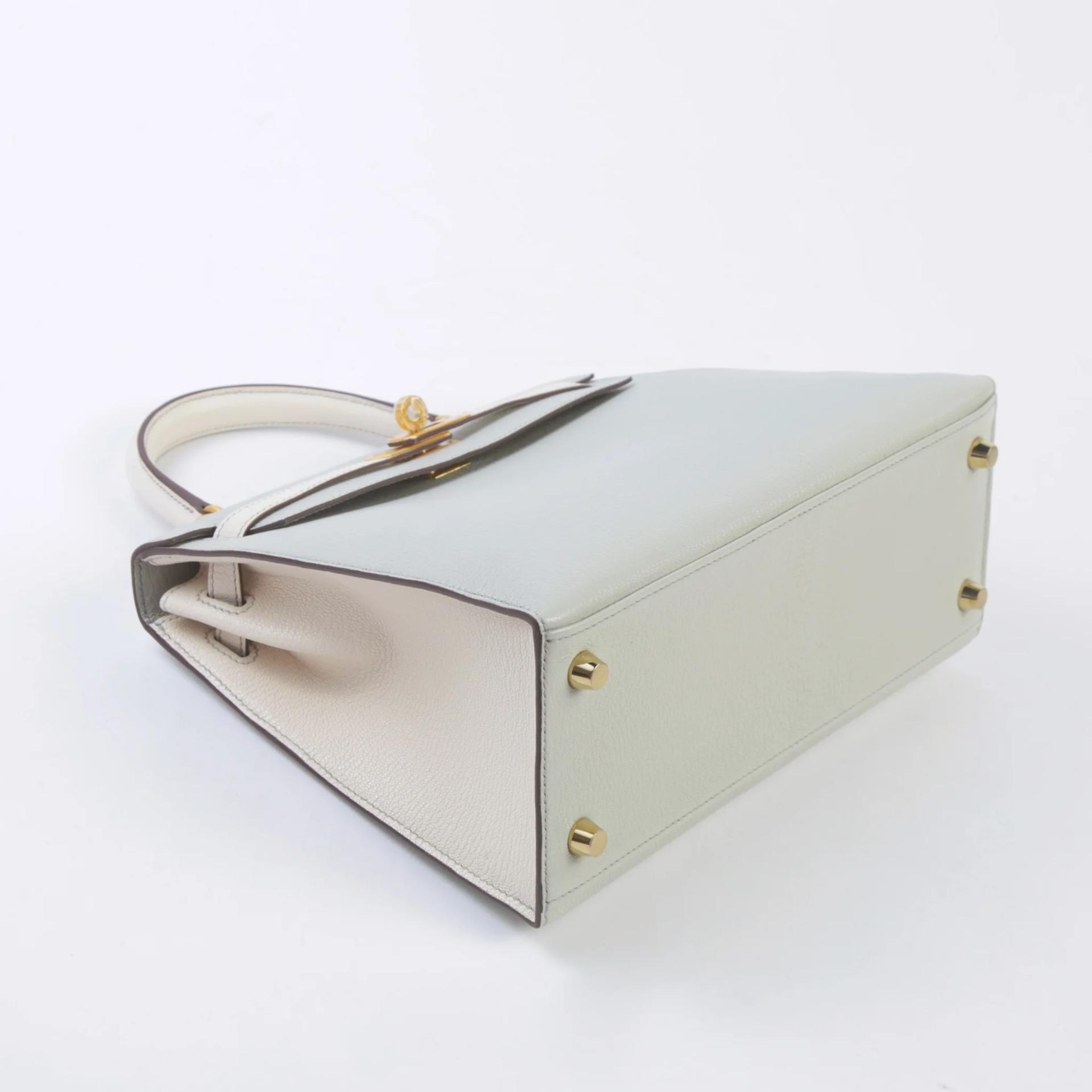 Kelly 25 Sellier Gris Perle (80) Craie (10) | GINZA XIAOMA