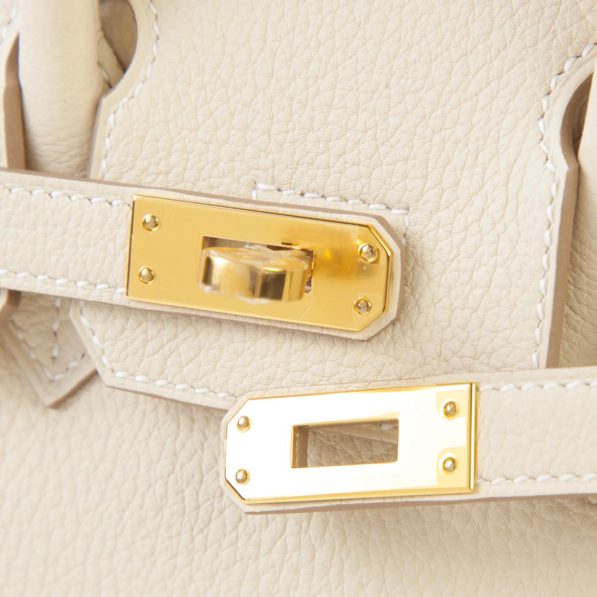 Brand New ( Rank N ) HERMÈS Birkin 25 Craie (10) Togo Gold hardware G (2026) - 8