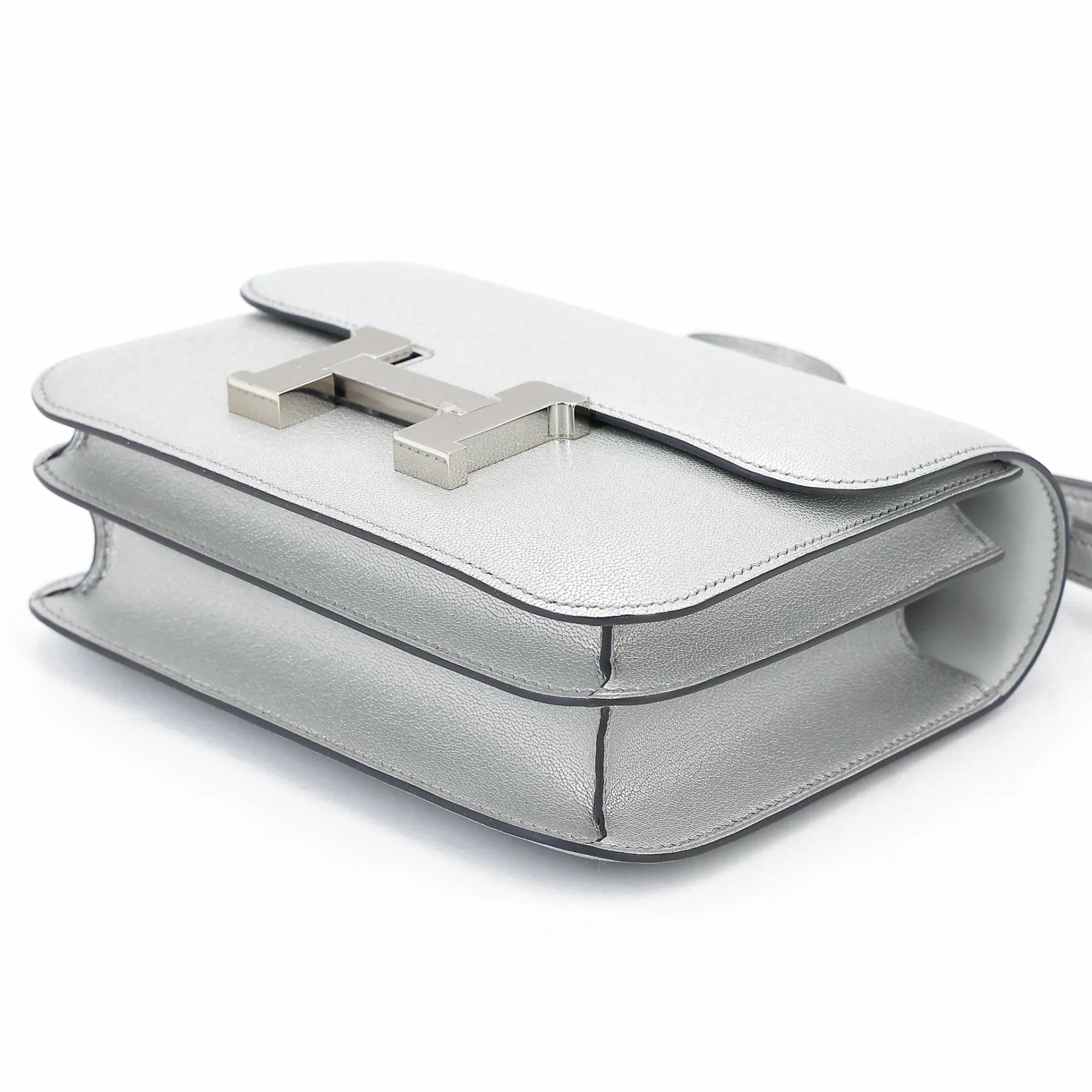 Brand New ( Rank N ) HERMÈS Constance Mini 19 Mirror Argent (05) Chamkila Palladium hardware K (2025) - 4