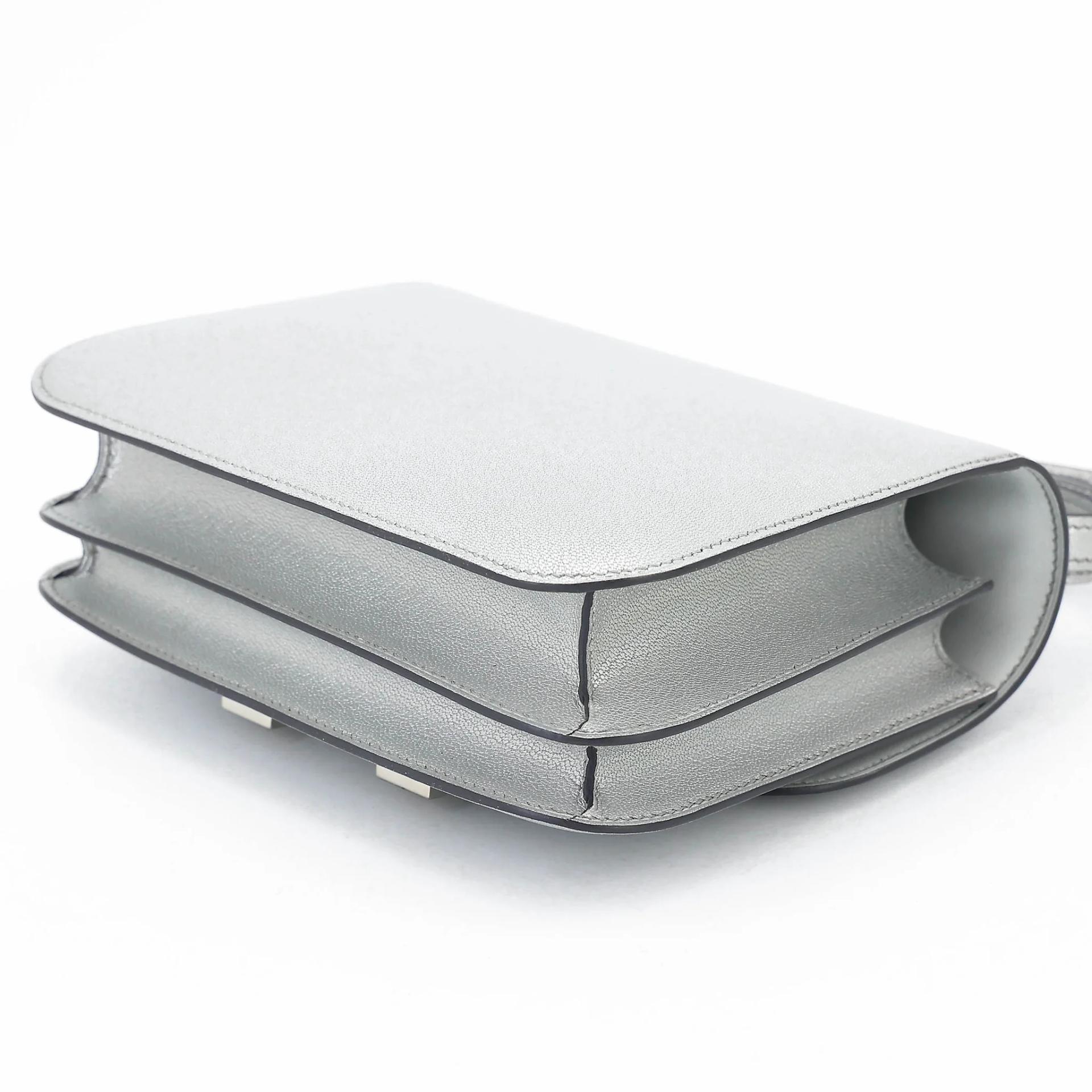 Brand New ( Rank N ) HERMÈS Constance Mini 19 Mirror Argent (05) Chamkila Palladium hardware K (2025) - 6