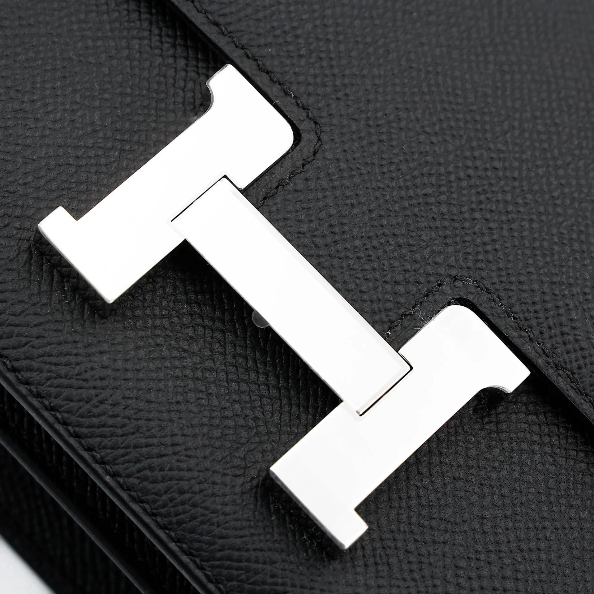 Brand New ( Rank N ) HERMÈS Constance Mini 19 Mirror Noir (89) Epsom Palladium hardware G (2026) - 8